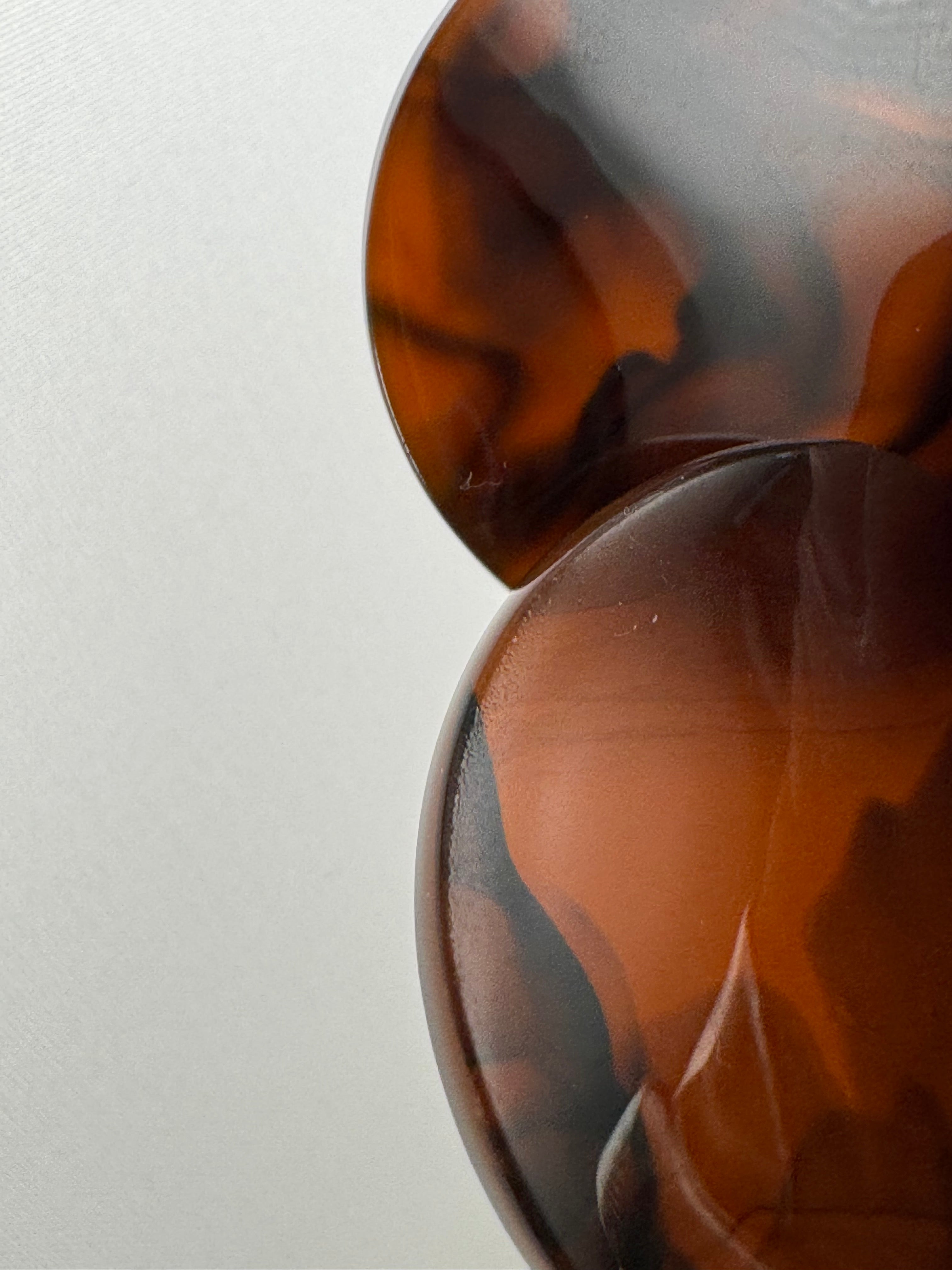 Large tortoiseshell disc earrings