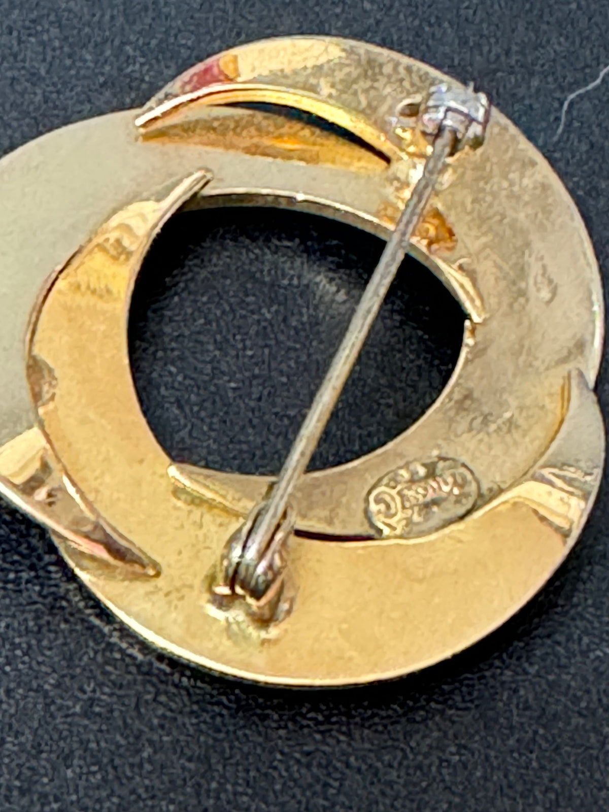 Vintage Grosse Brooch, Gold Swirl Pin, Signed German Jewelry 1959