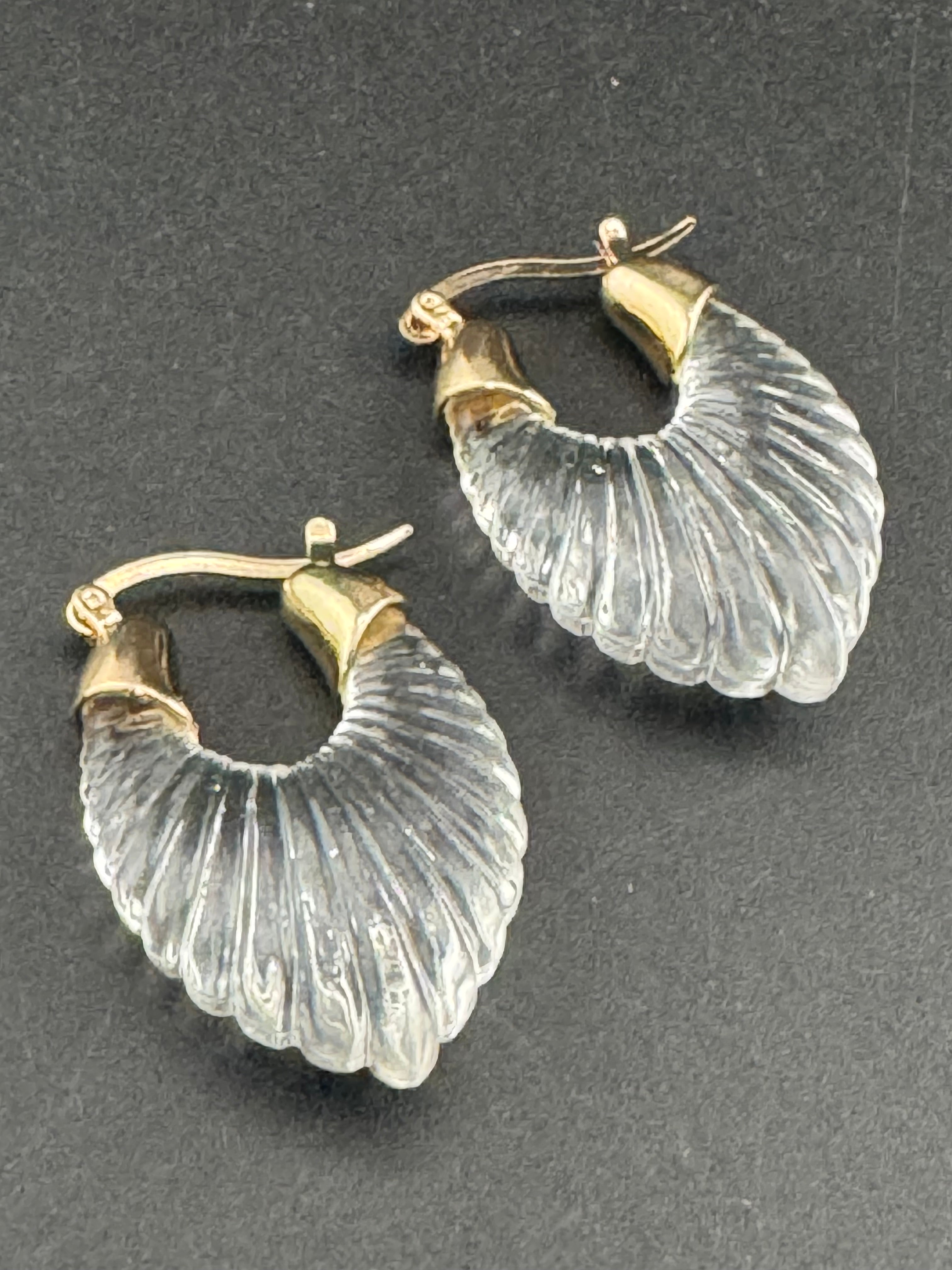 clear acrylic gold tone pierced drop earrings