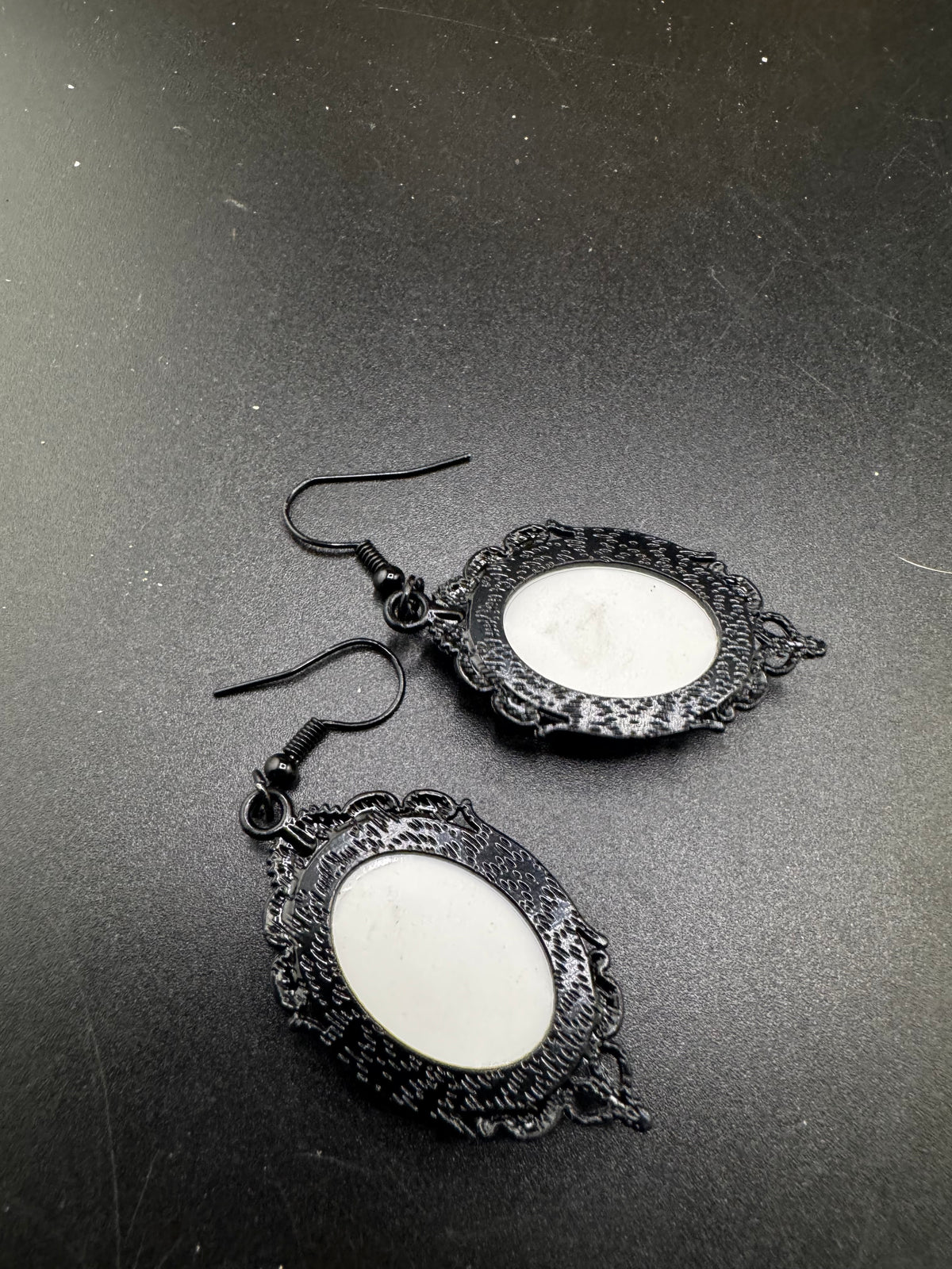 Spooky Halloween witch earrings for pierced ears black and orange