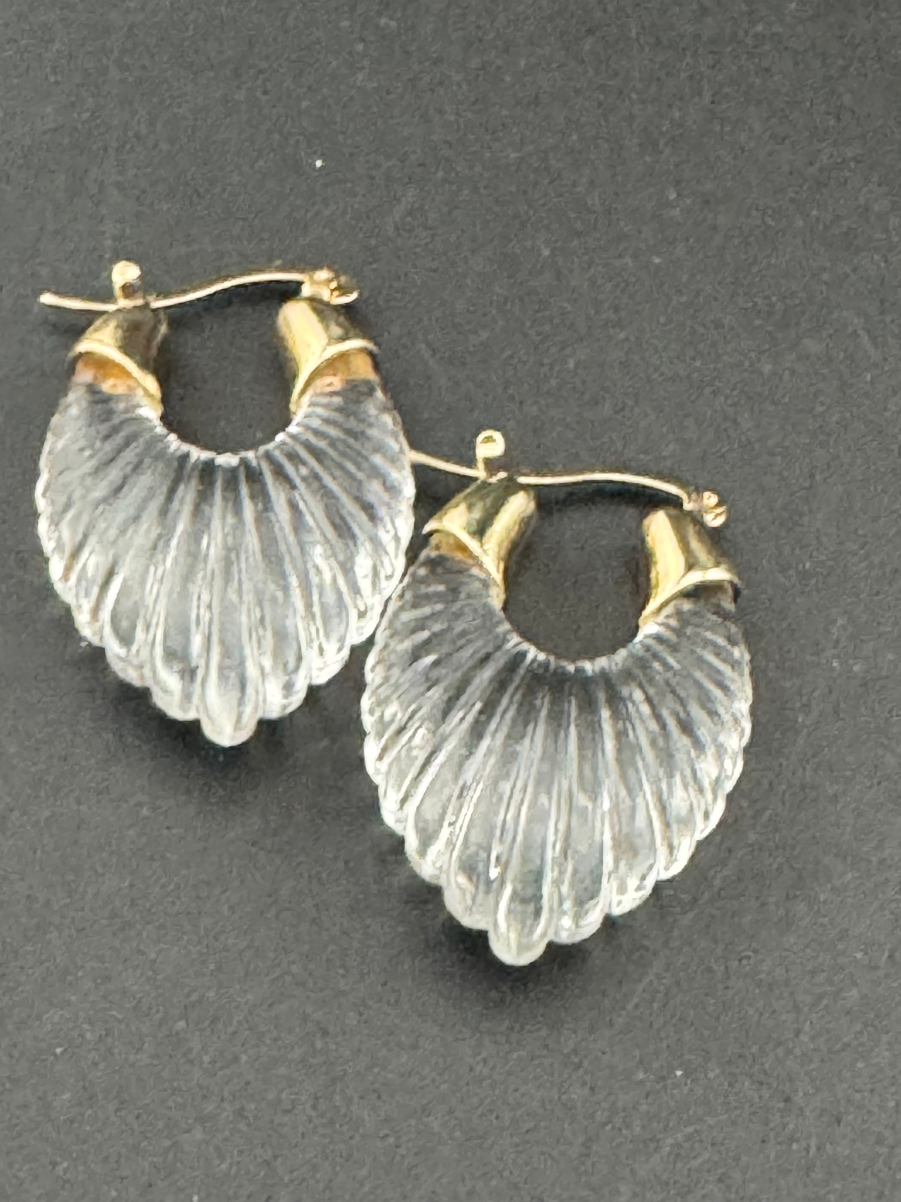 clear acrylic gold tone pierced drop earrings