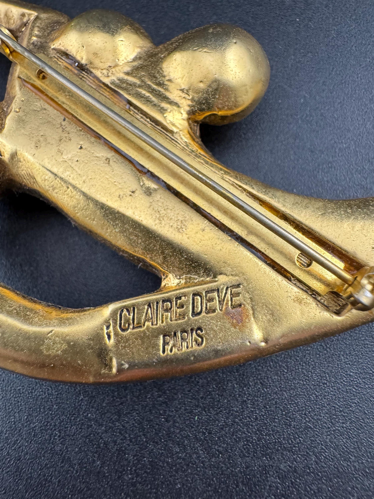 Vintage Claire Deve Brooch, 1980S Signed Paris Resin Pearl Pin