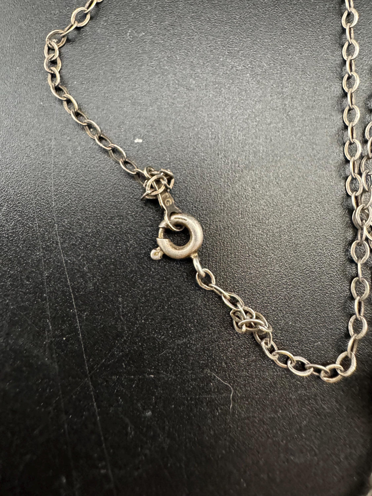 Art Nouveau Enamel Necklace, Antique Silver Pearl Guilloche Drop