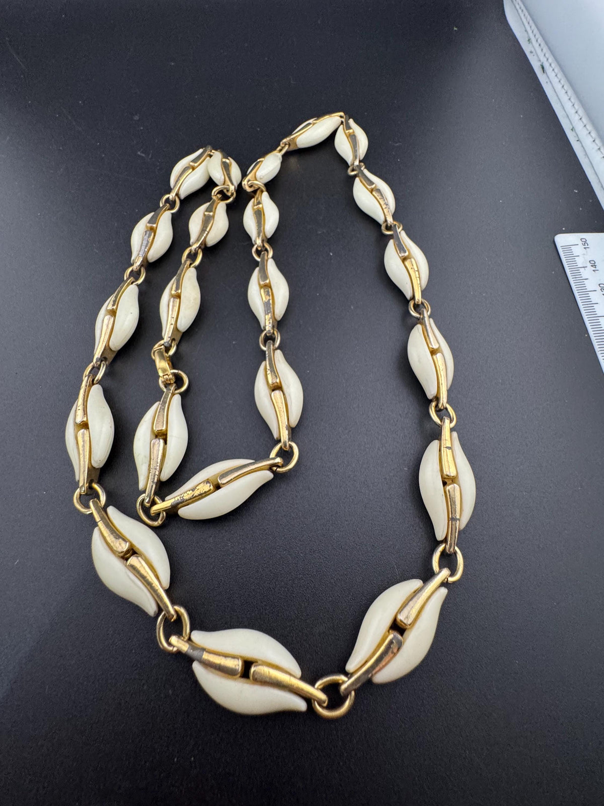 Vintage Grosse Necklace, Signed from Germany, Cream Beads, 81 Cm