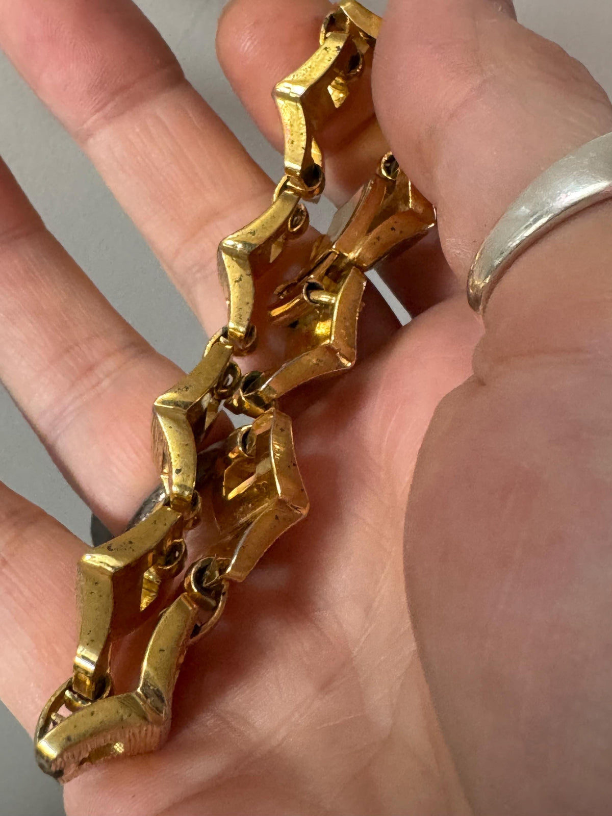 Vintage Grosse Bracelet, Gold Plated Chunky Panel Links, 1968, 19Cm