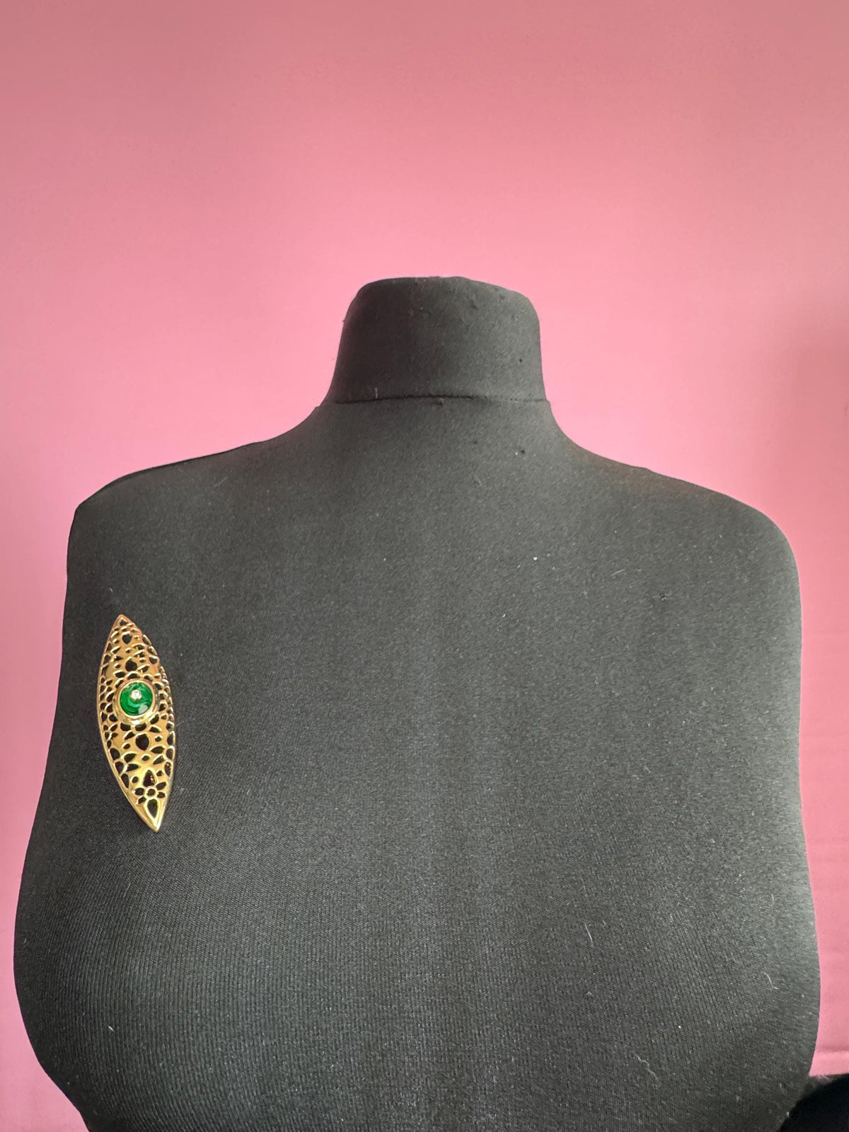 Vintage Grosse Brooch, 1980s Green Rhinestone German Designer Pin