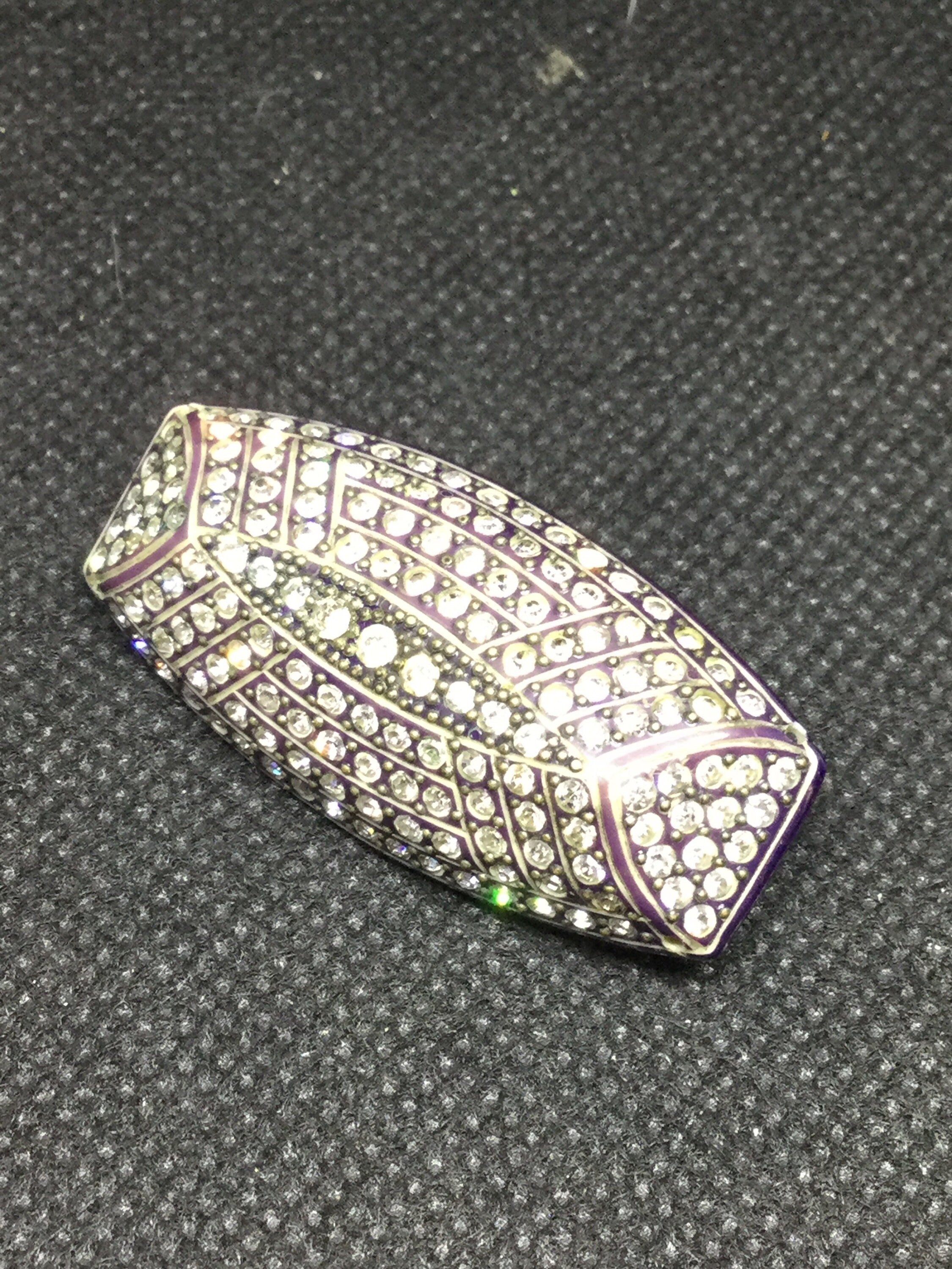 Art Deco hat flash pin diamanté paste rhinestone set black bakelite