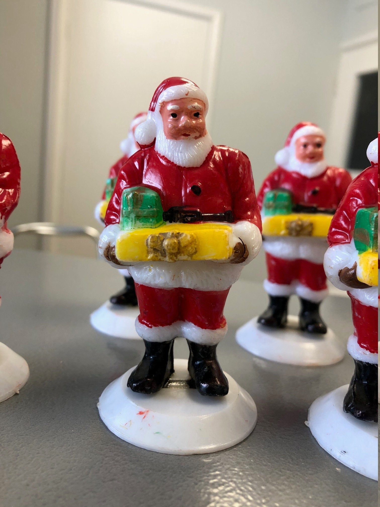 Vintage Retro Large 9cm Santa Claus Father Christmas plastic Christmas Cake topper decoration