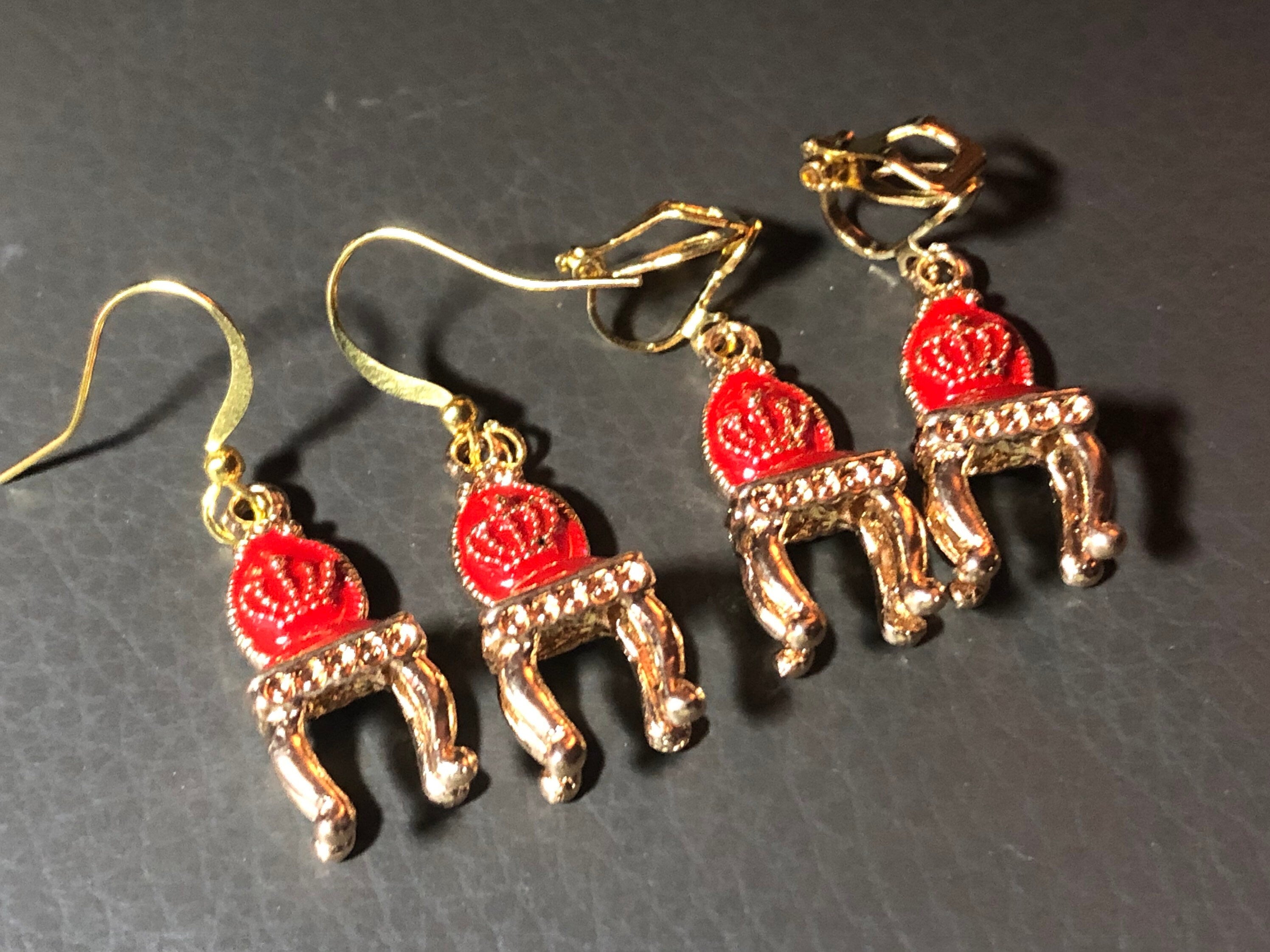 Gold acorn drop earrings brass Victorian style