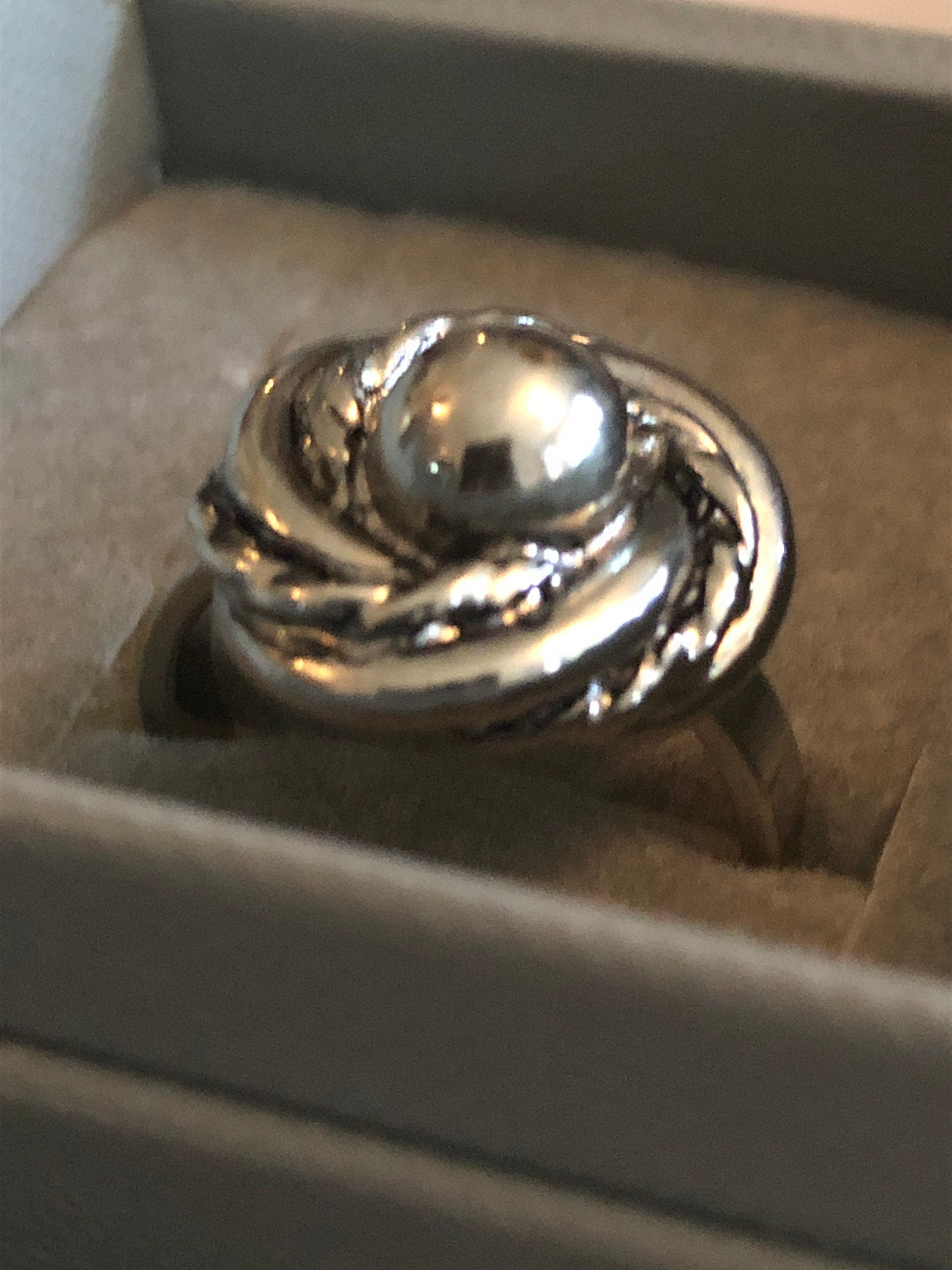 Brutalist textured heavy steel adjustable ring 1970s 1980s modernist chunky silver ring