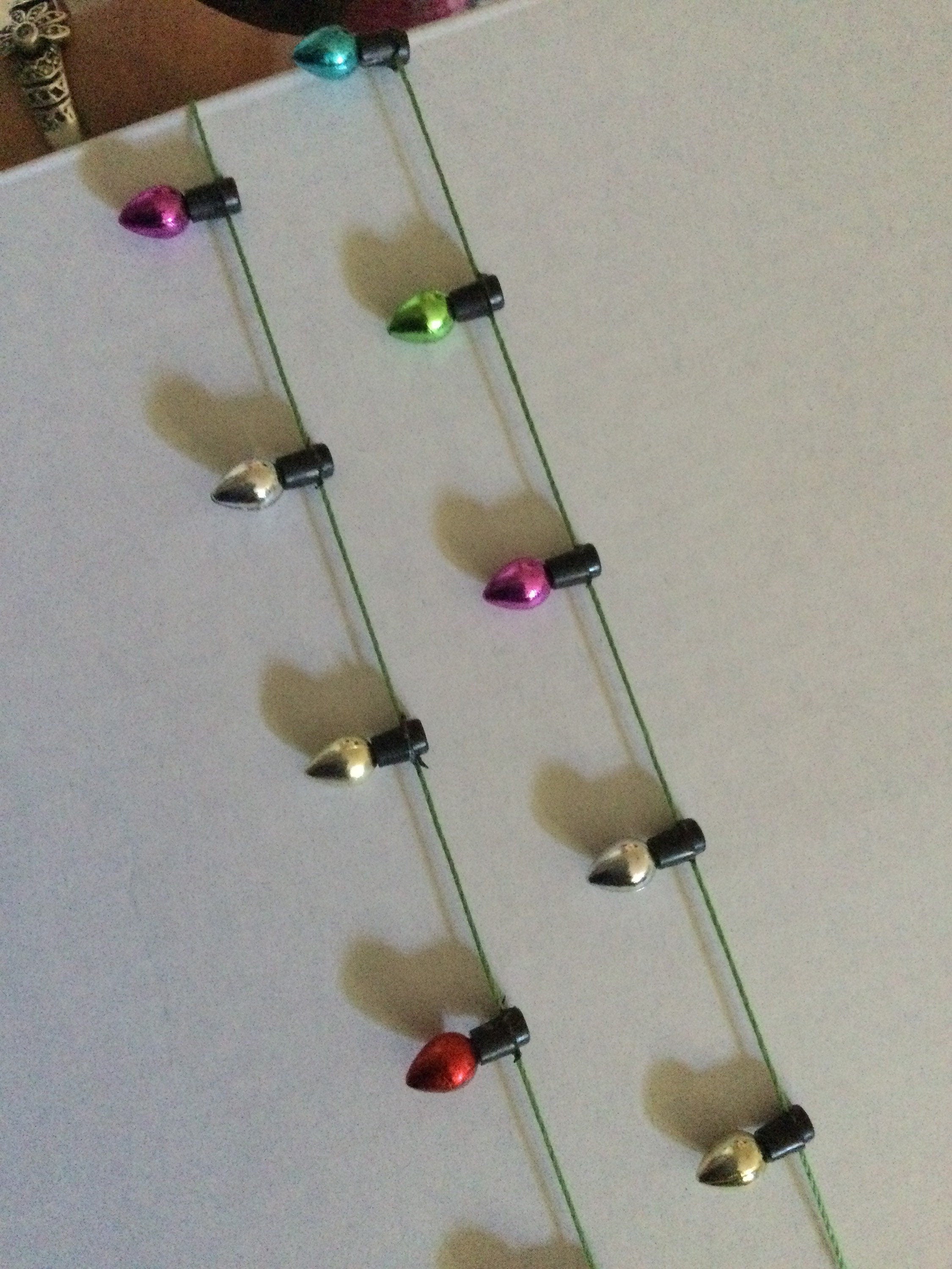 Metallics 50cm string of Miniature Christmas non working fairy lights cake toppers