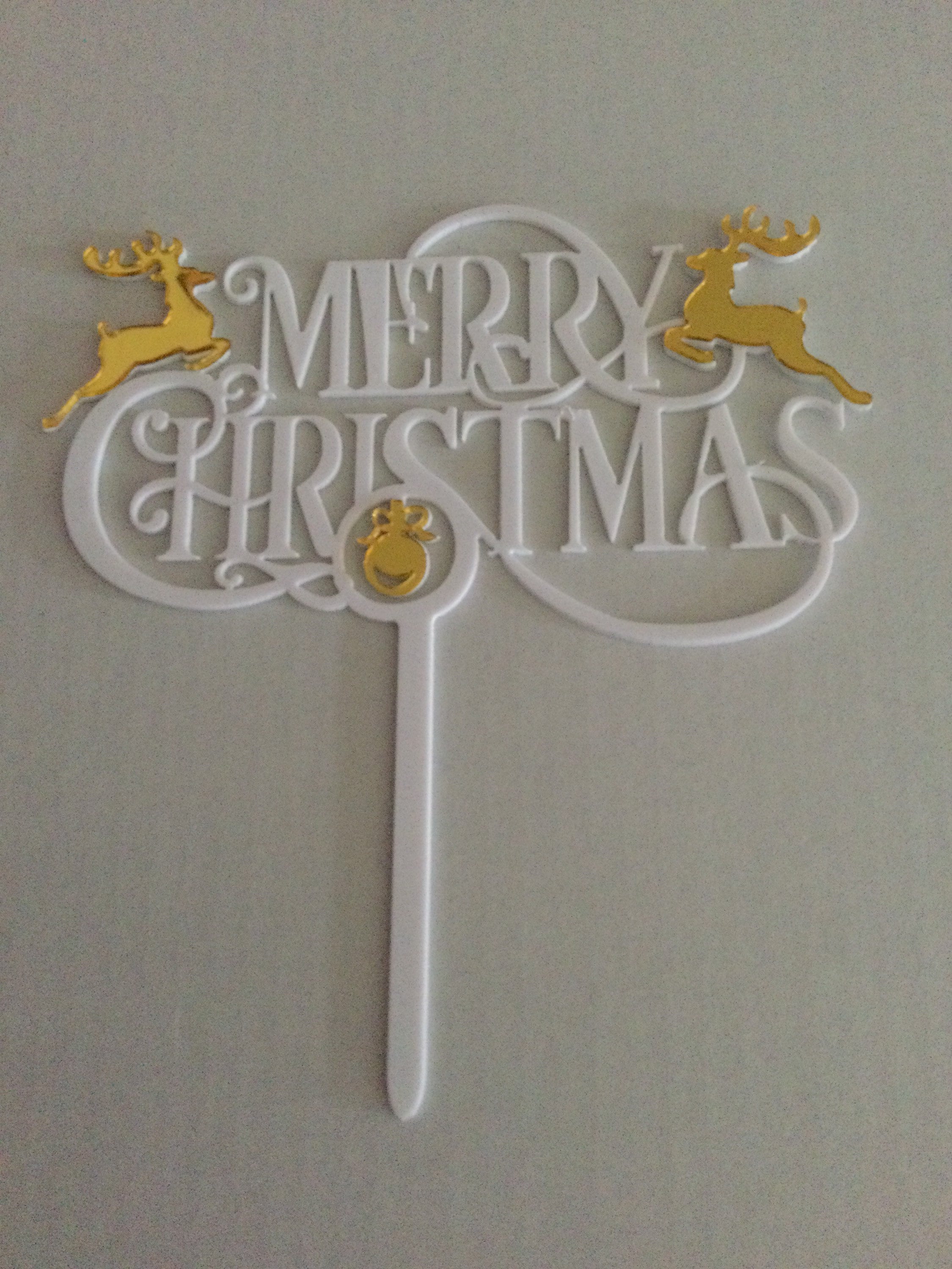 Merry Christmas Cake Topper Nordic Hygge Acrylic white icing cake decorations