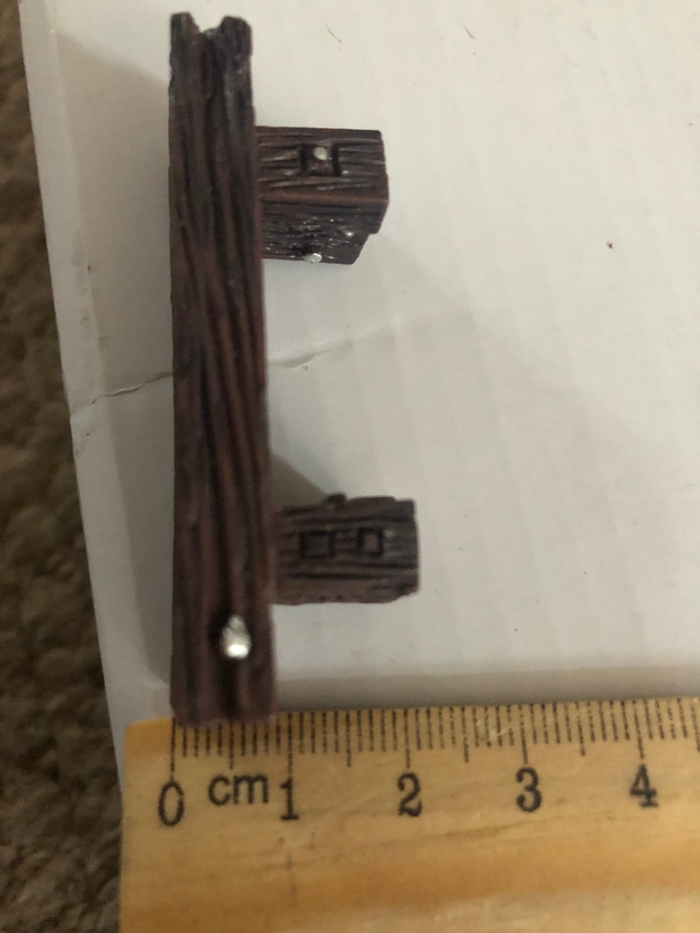 DARK BROWN faux wooden bench seat cake decoration Miniature Resin Cake topper rustic