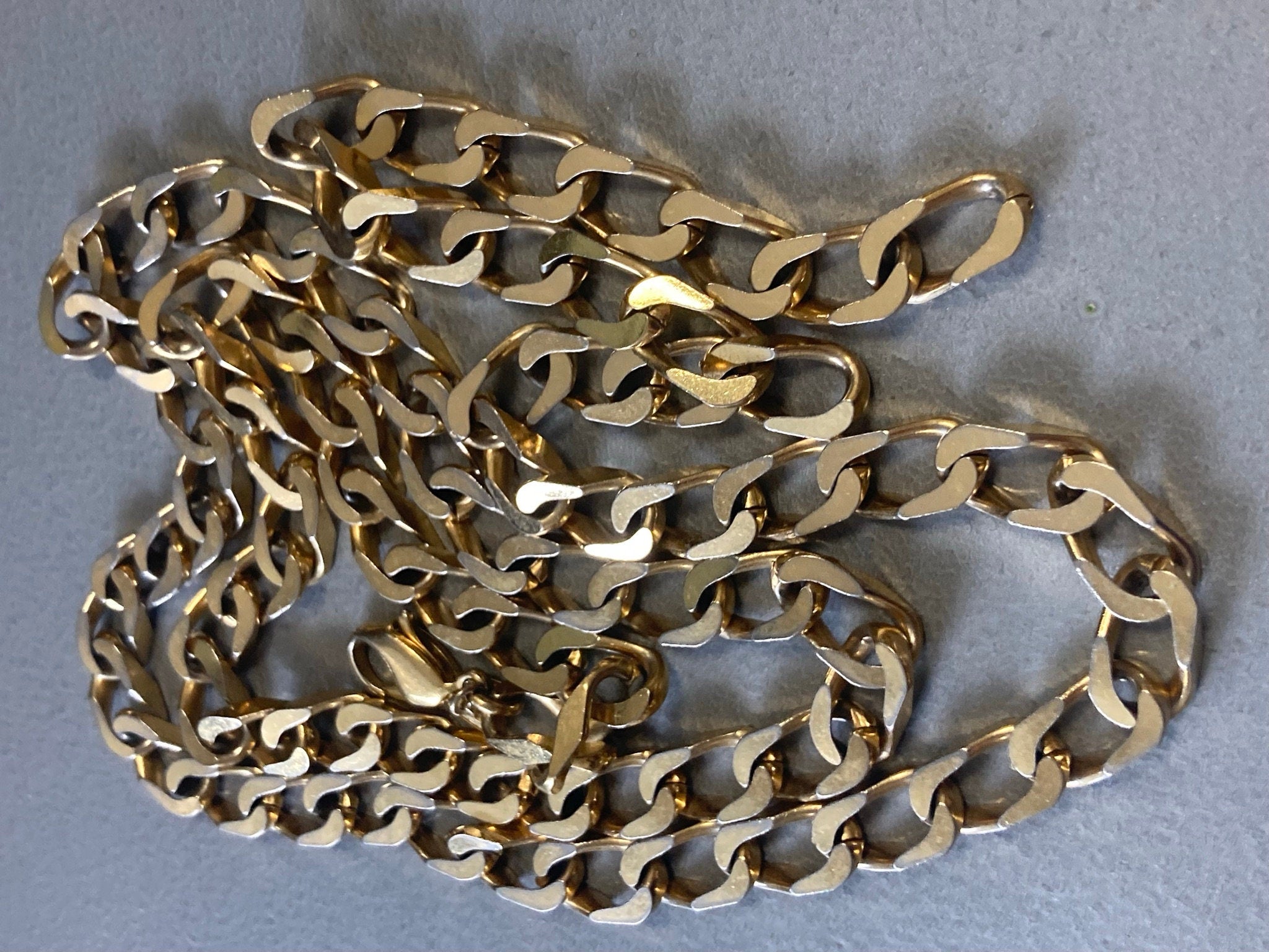 signed GROSSE gold plated heavy curb chain necklace German designer