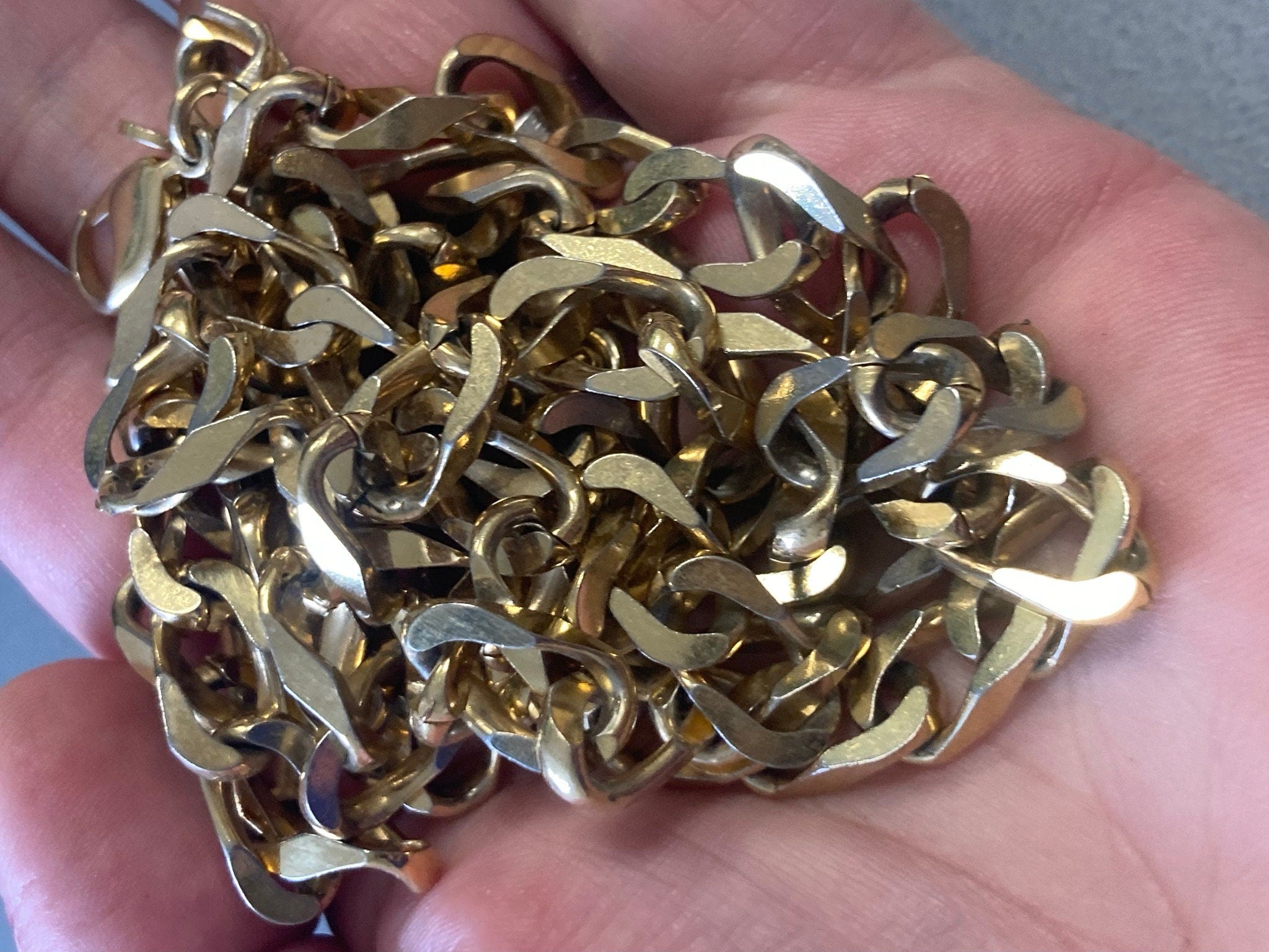 signed GROSSE gold plated heavy curb chain necklace German designer