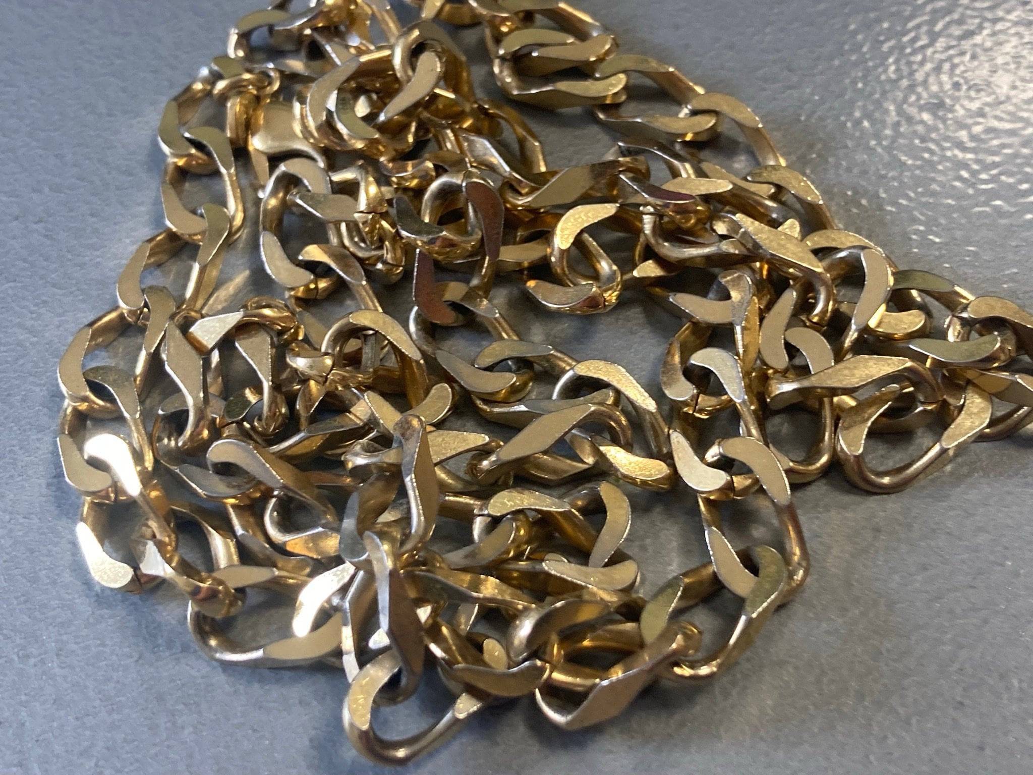 signed GROSSE gold plated heavy curb chain necklace German designer