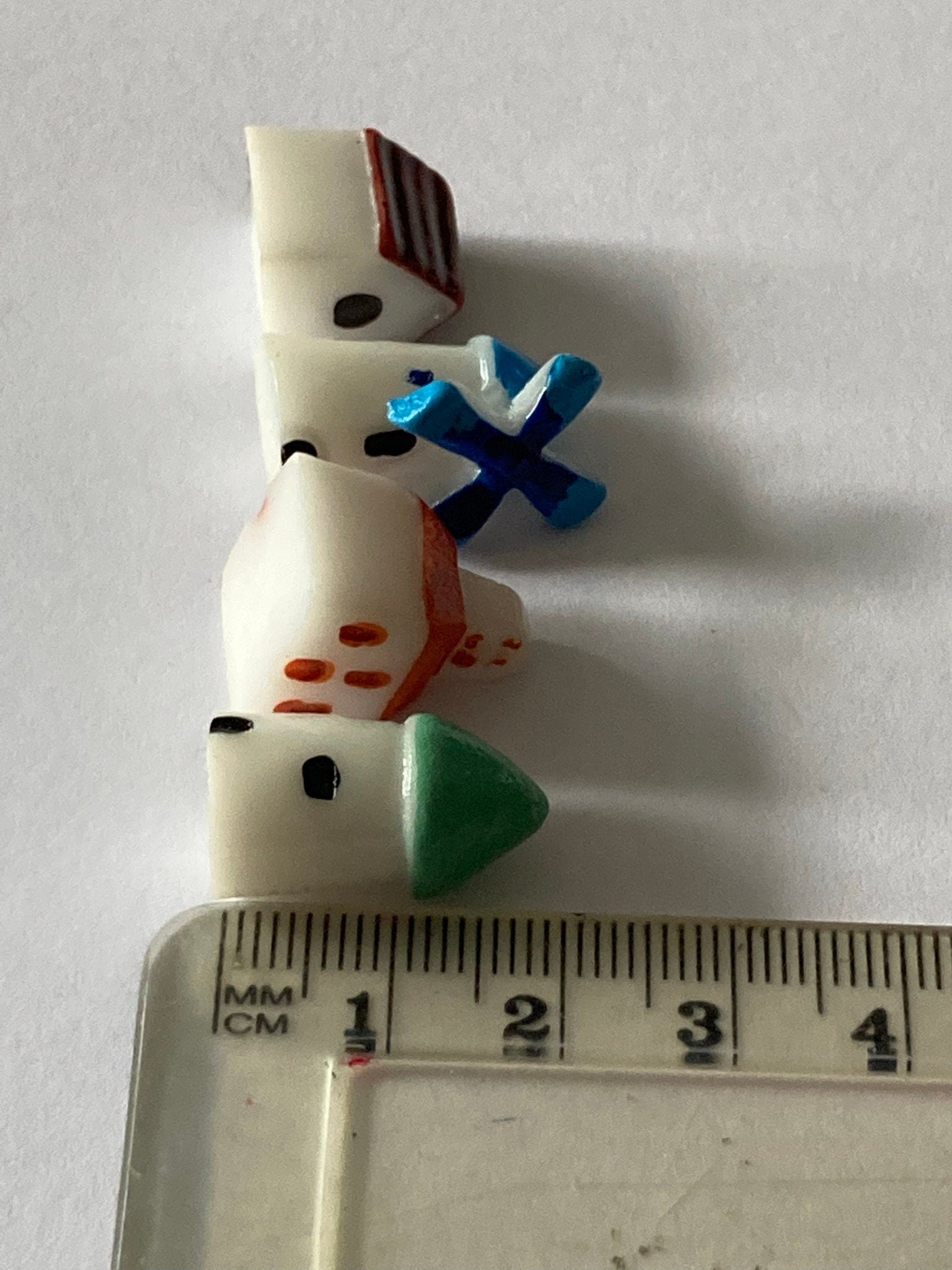 set of 4 miniature plastic windmill Houses cake toppers