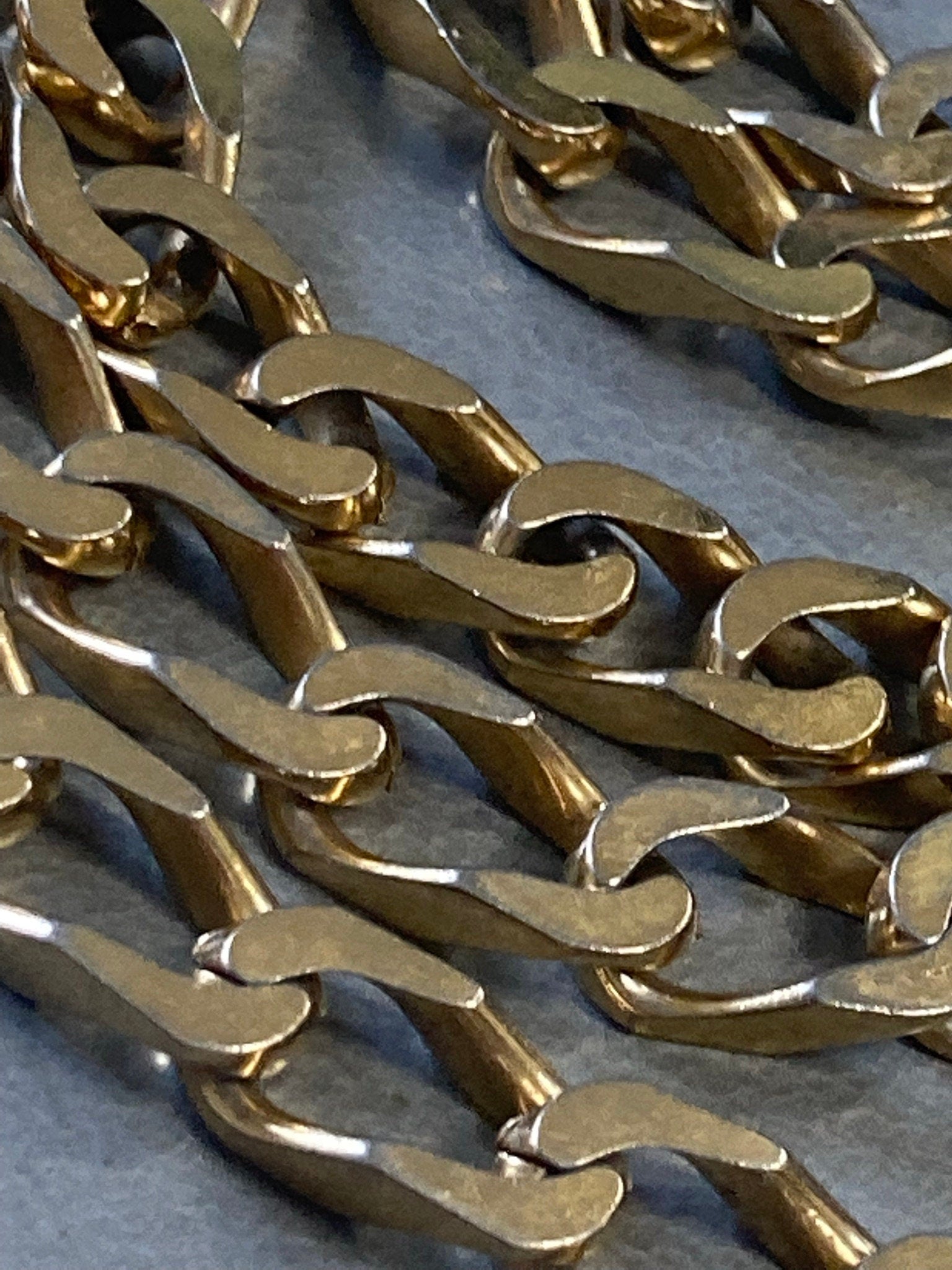 signed GROSSE gold plated heavy curb chain necklace German designer