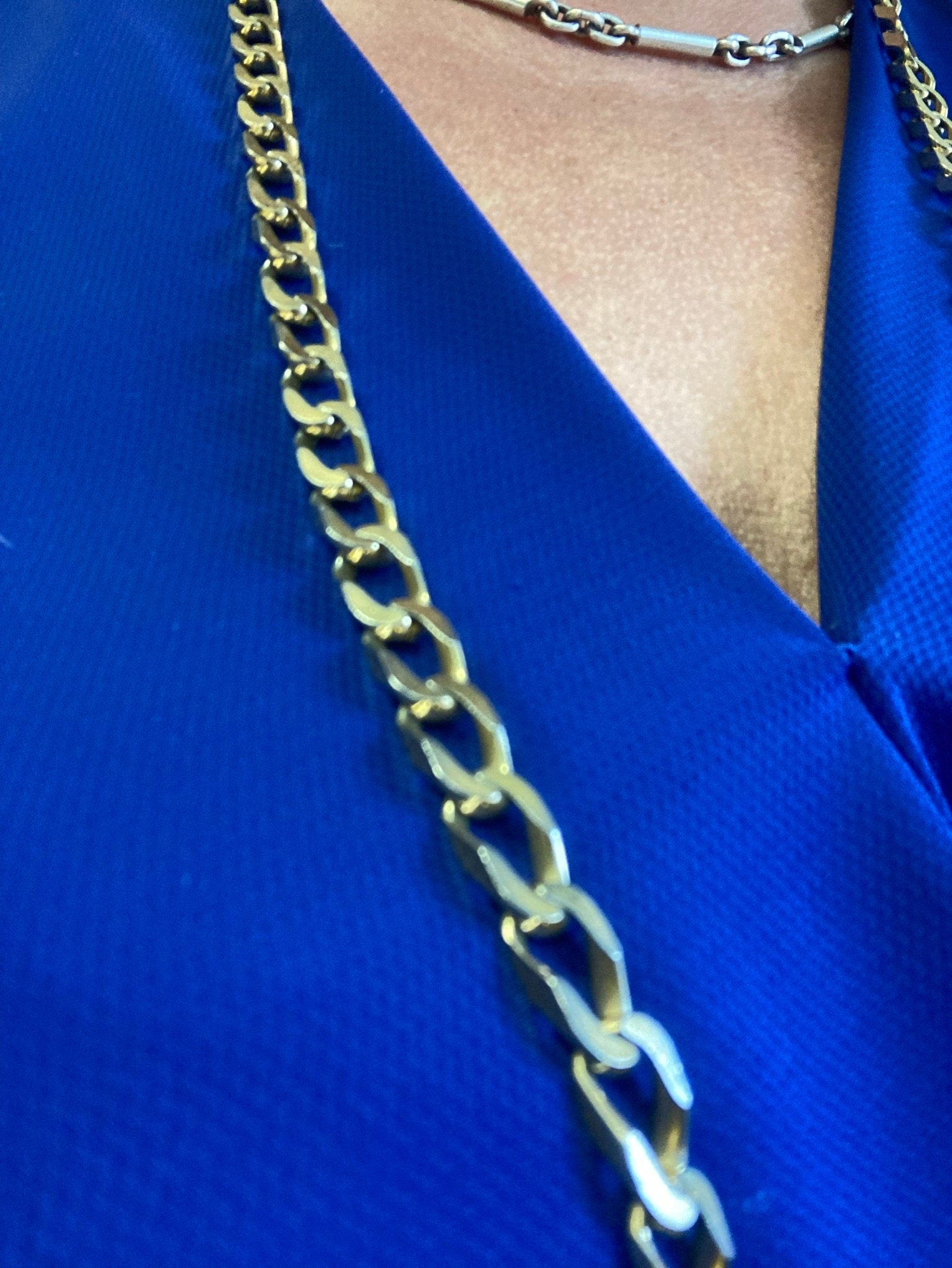 signed GROSSE gold plated heavy curb chain necklace German designer
