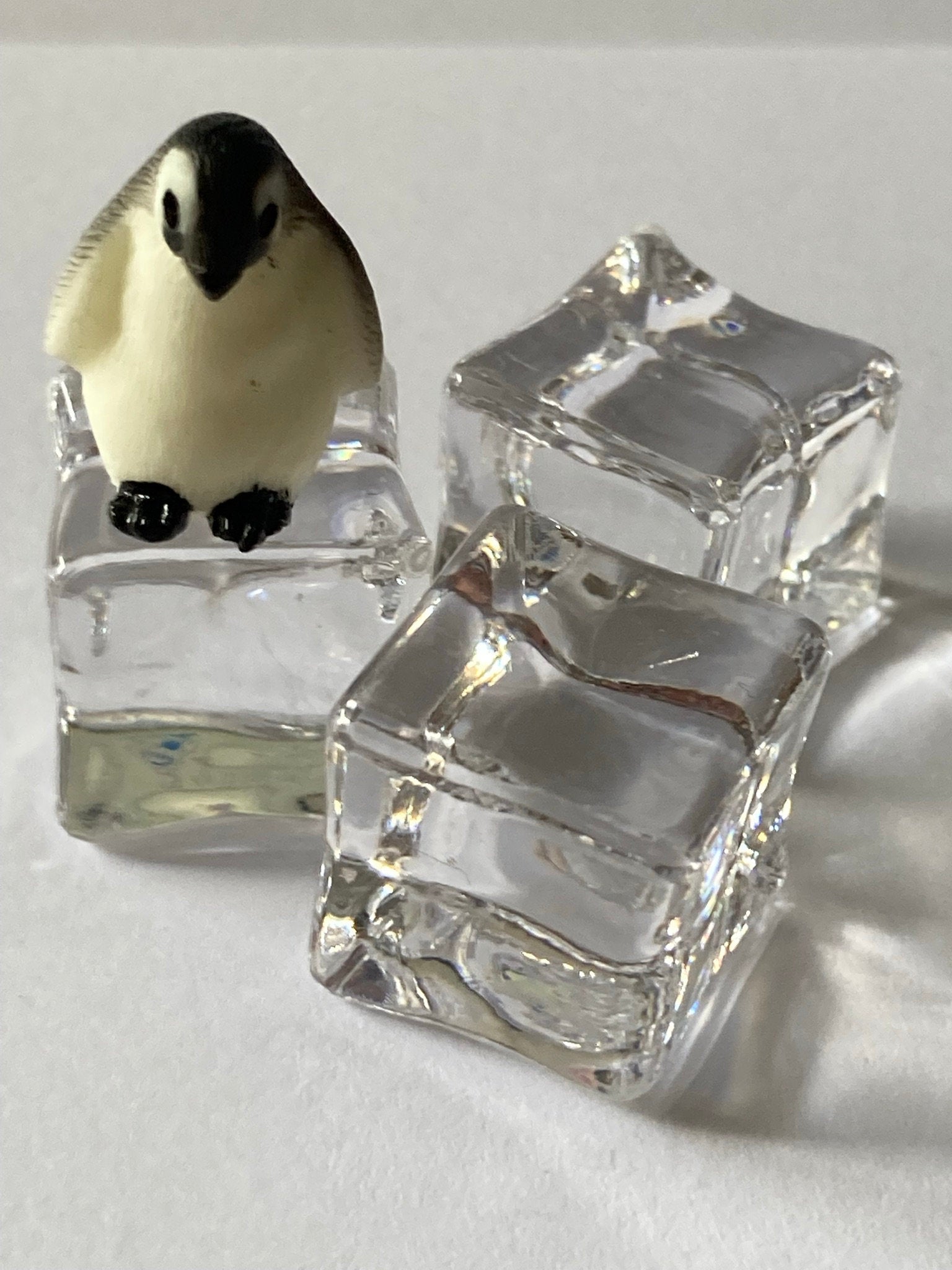 3 pieces of 2cm x 2cm square fake ice cubes glacier faux cake topper decorations