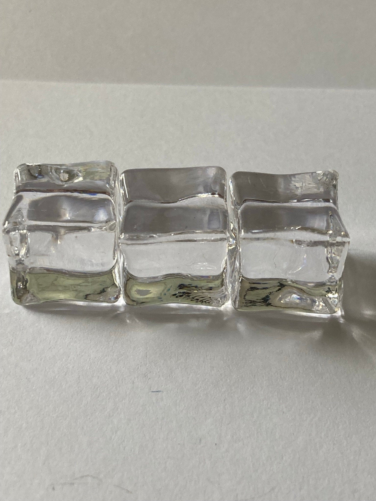 3 pieces of 2cm x 2cm square fake ice cubes glacier faux cake topper decorations