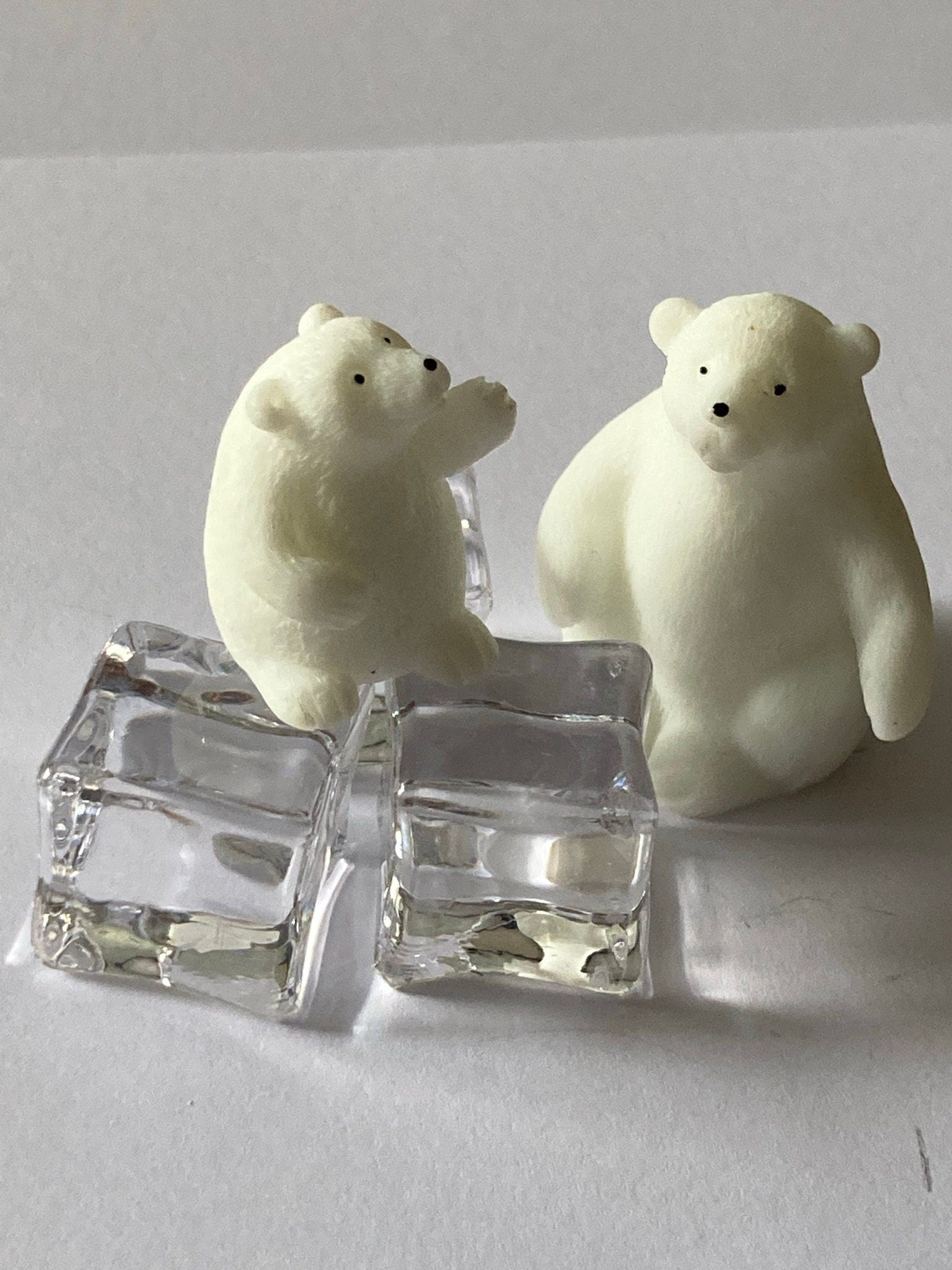 Polar bear family Christmas cake topper decorations , set of three
