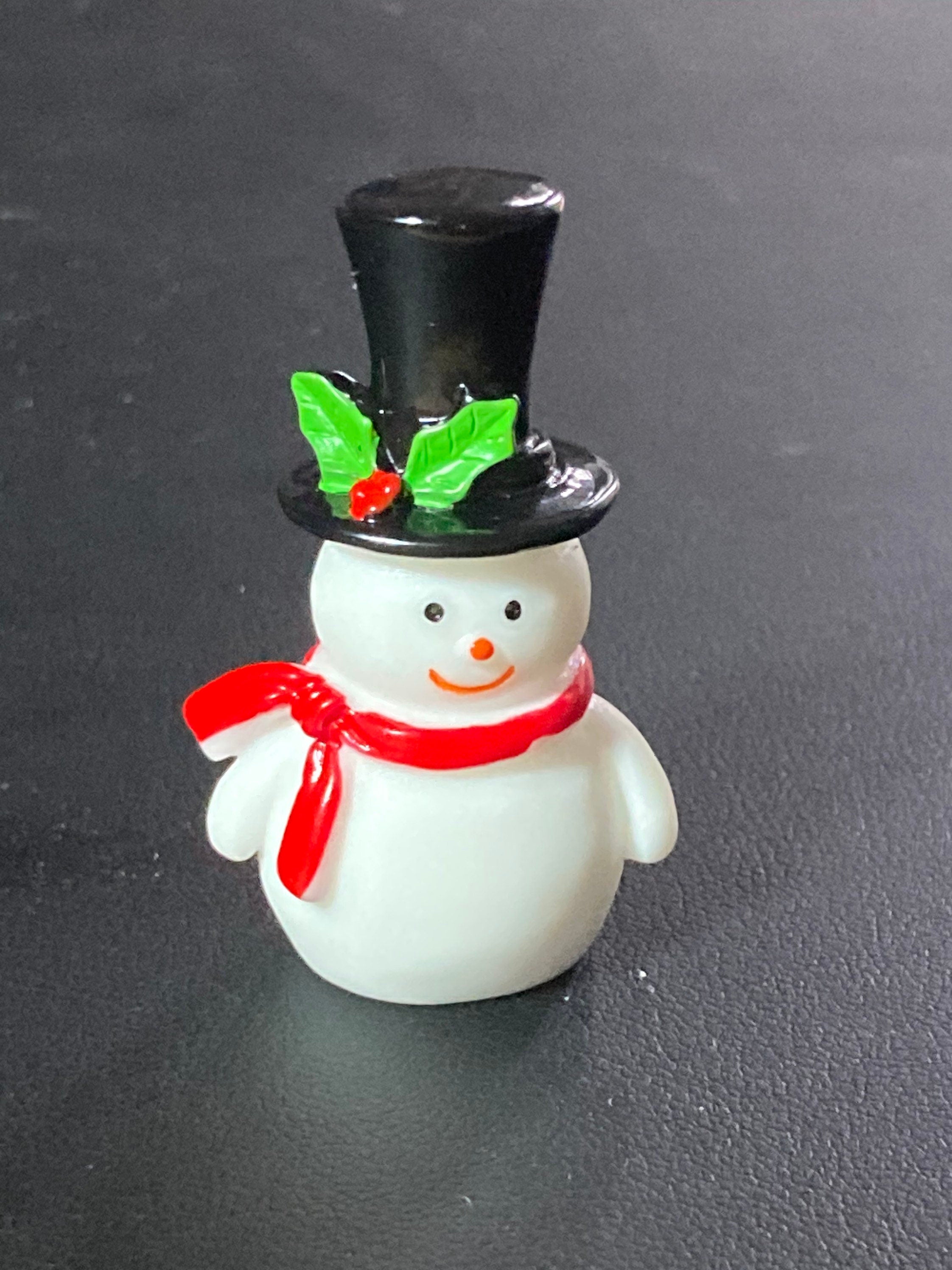 snowman in top hat plastic Christmas Xmas Cake topper