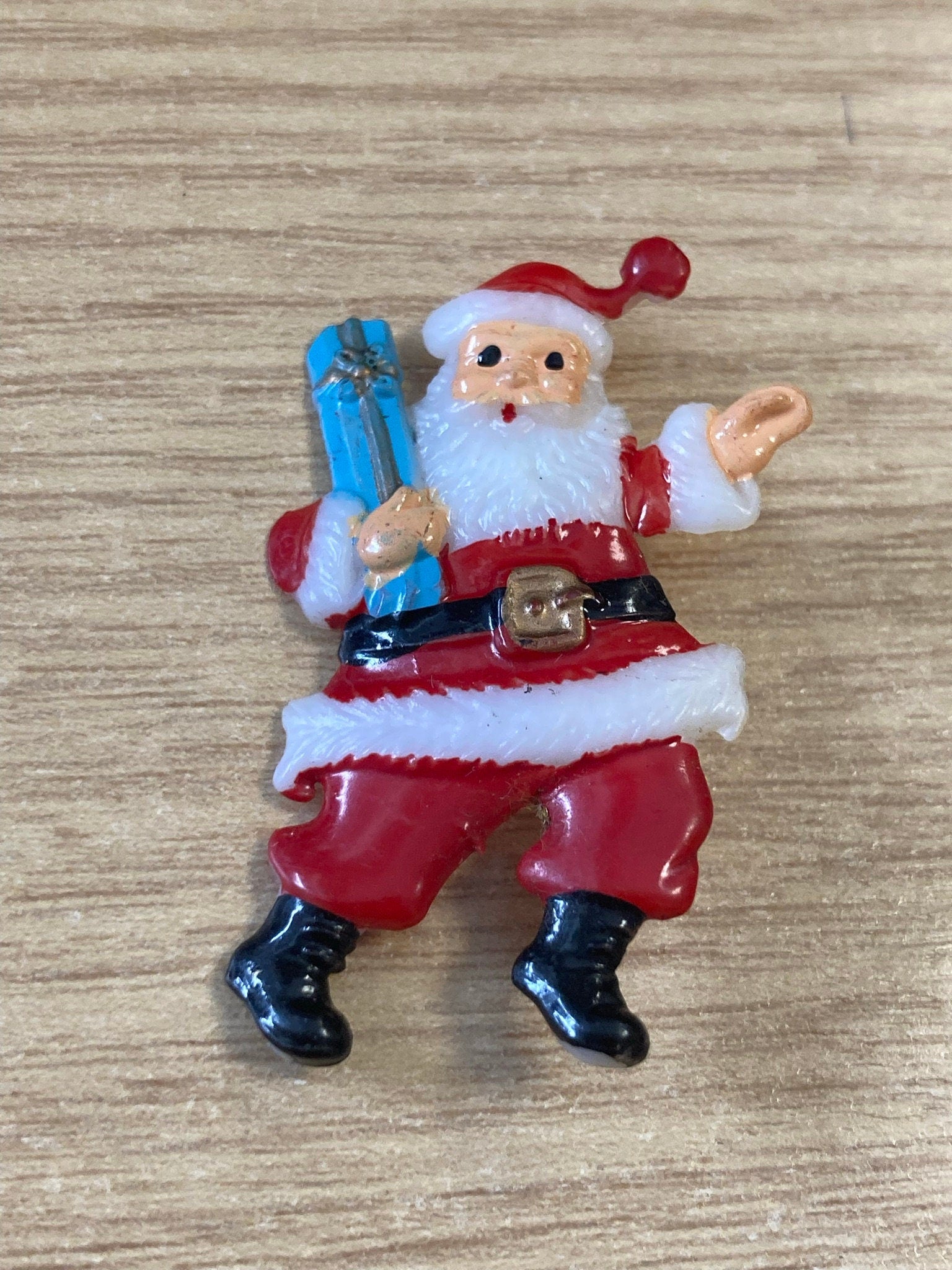 4cm flat back Santa Claus Father Christmas plastic Xmas Cake topper decoration