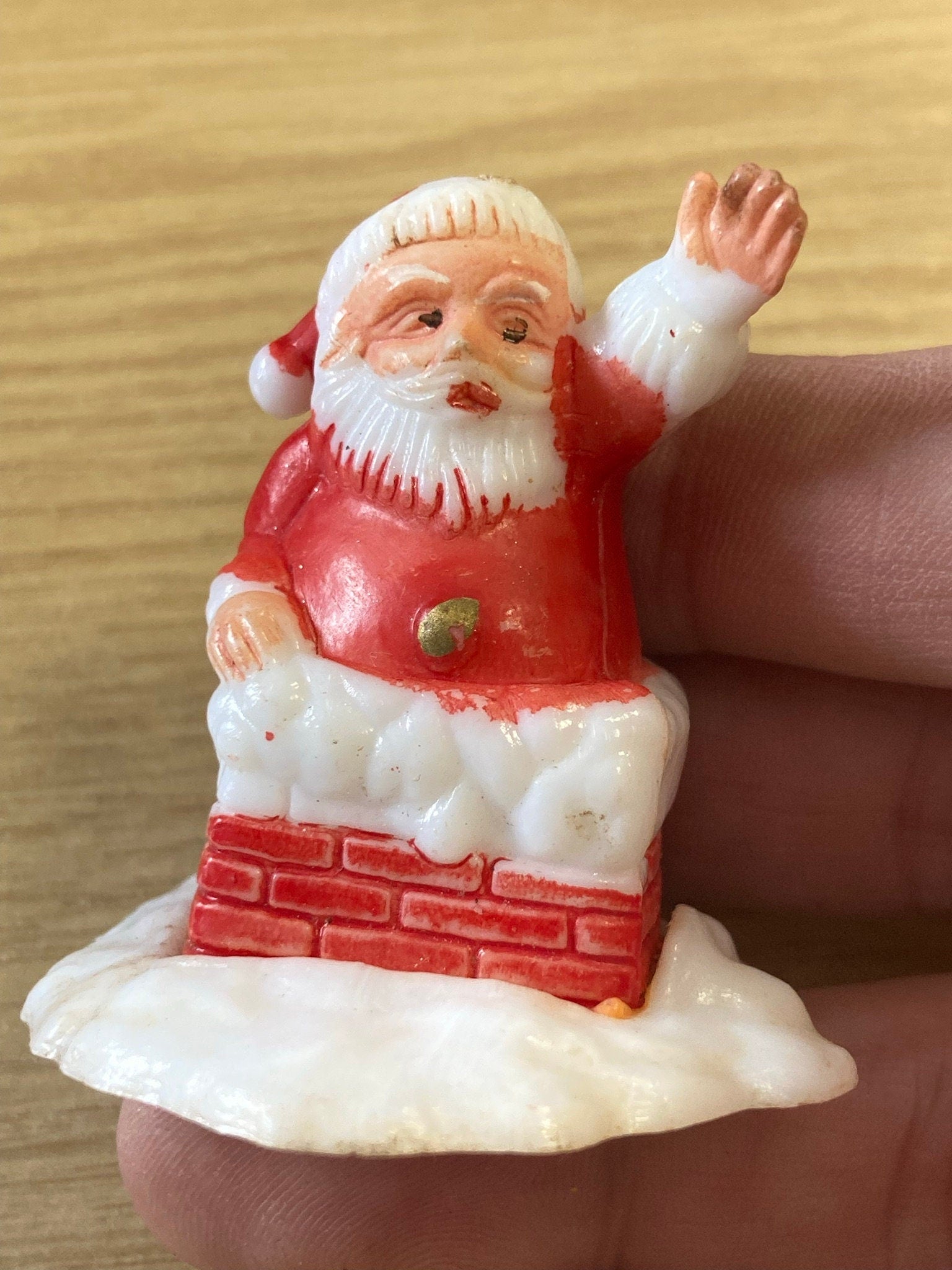 Vintage Santa Claus Father Christmas plastic Cake topper decoration