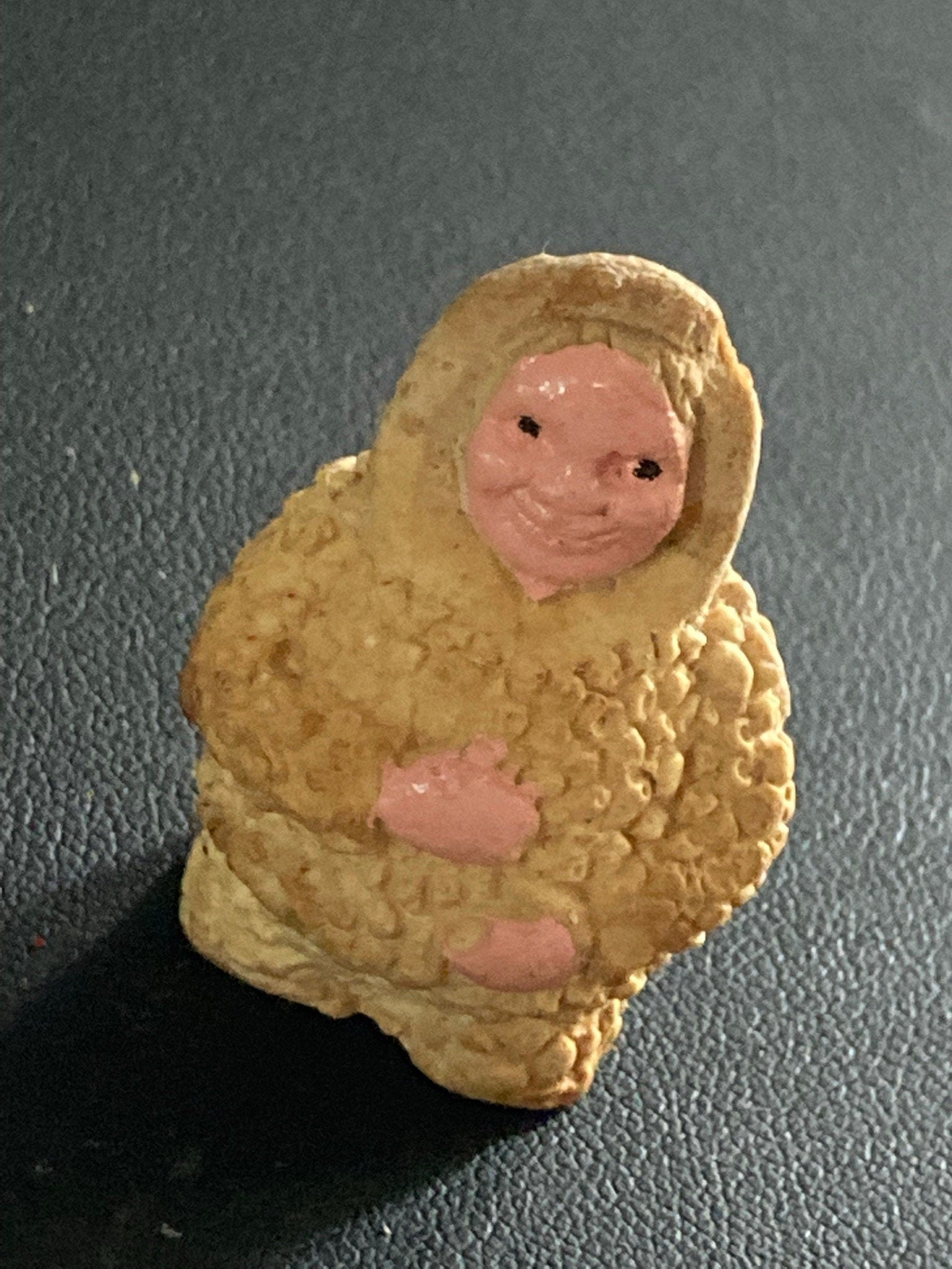 Antique PLASTER or bisque Snow Baby Christmas Xmas Cake topper decoration