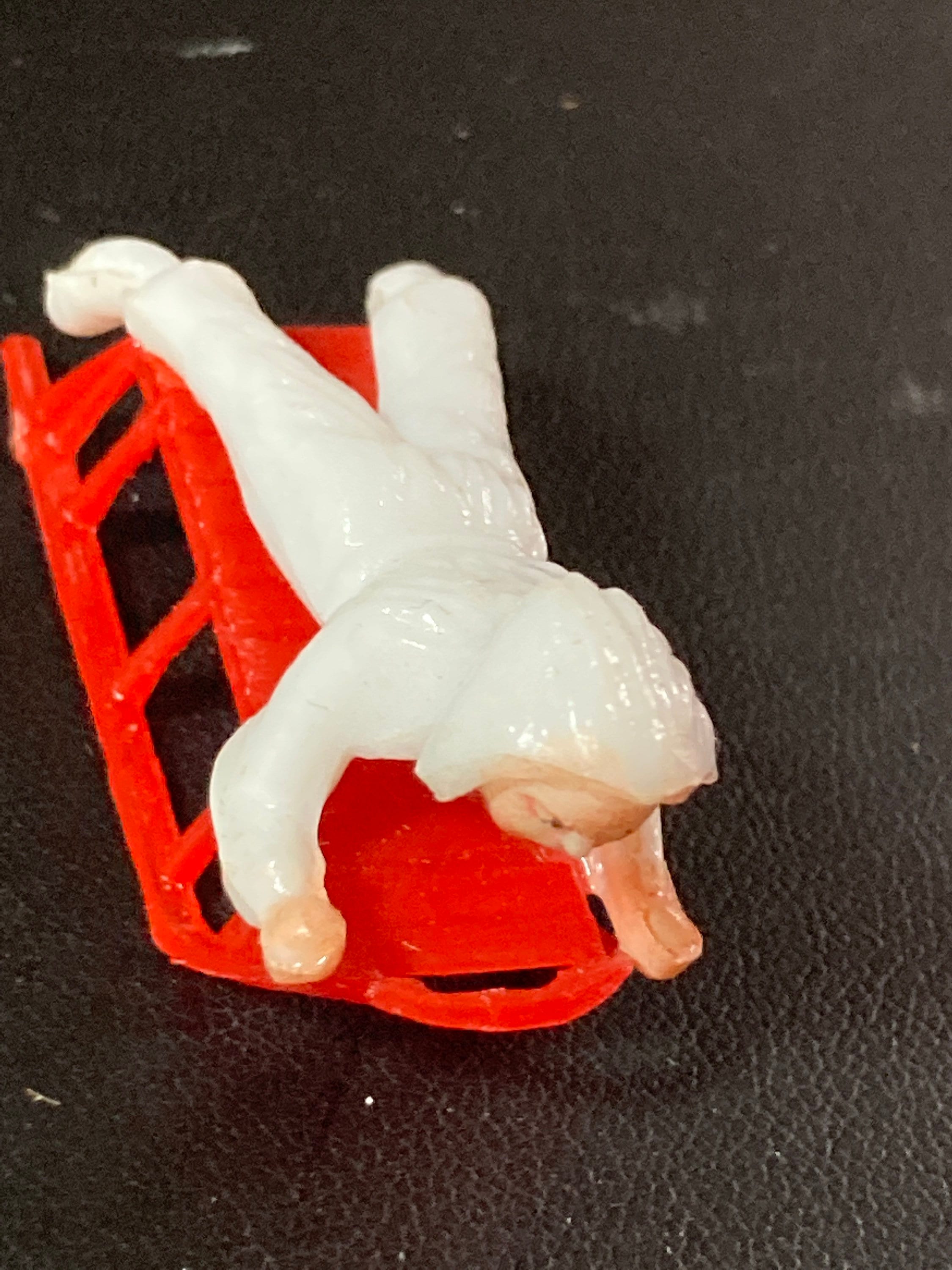 Vintage 1960s 1 x miniature snow boy on sledge snow baby Christmas cake topper
