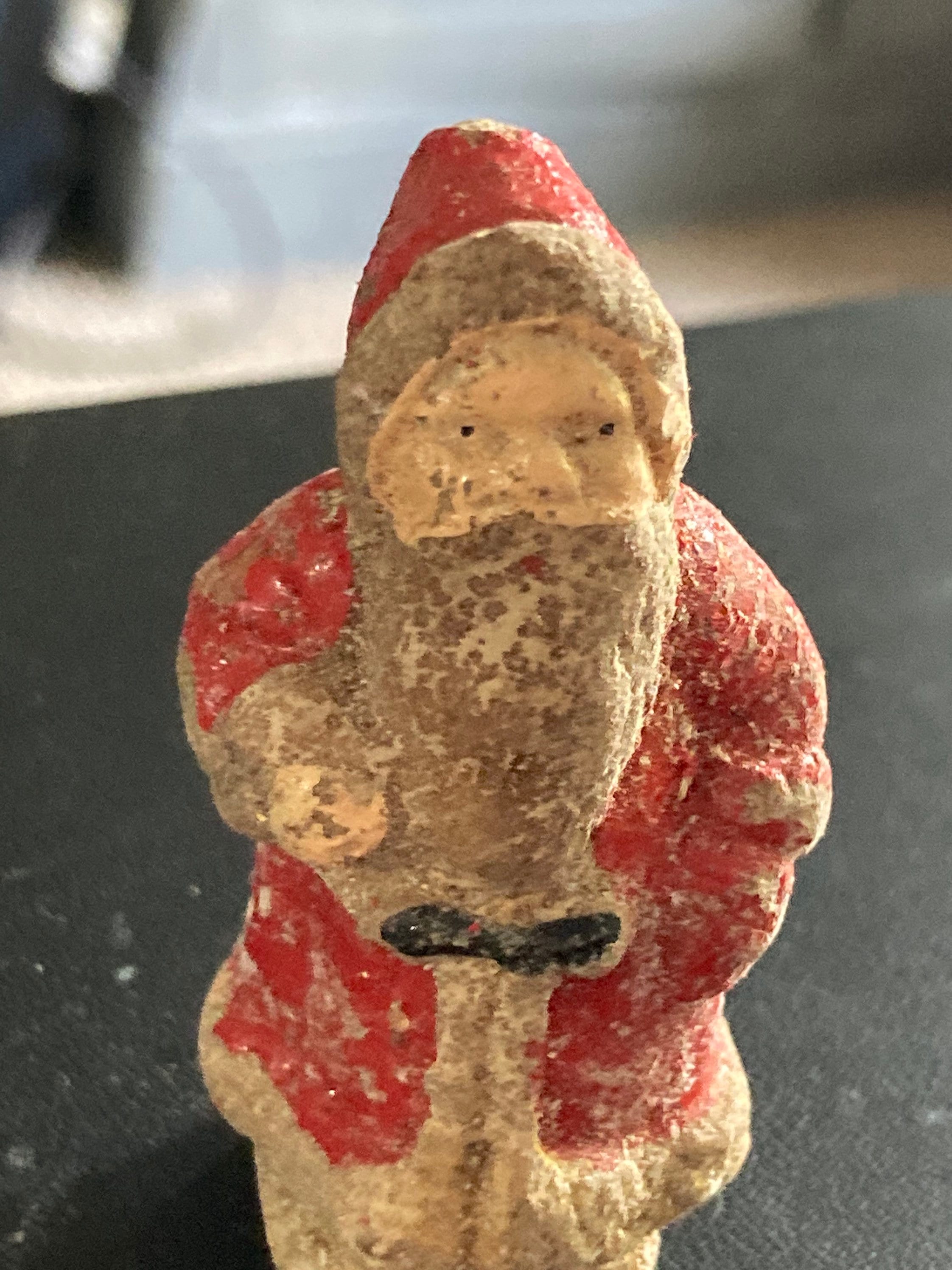 Antique bisque PLASTER or ceramic Santa Claus Father Christmas Xmas Cake topper decoration