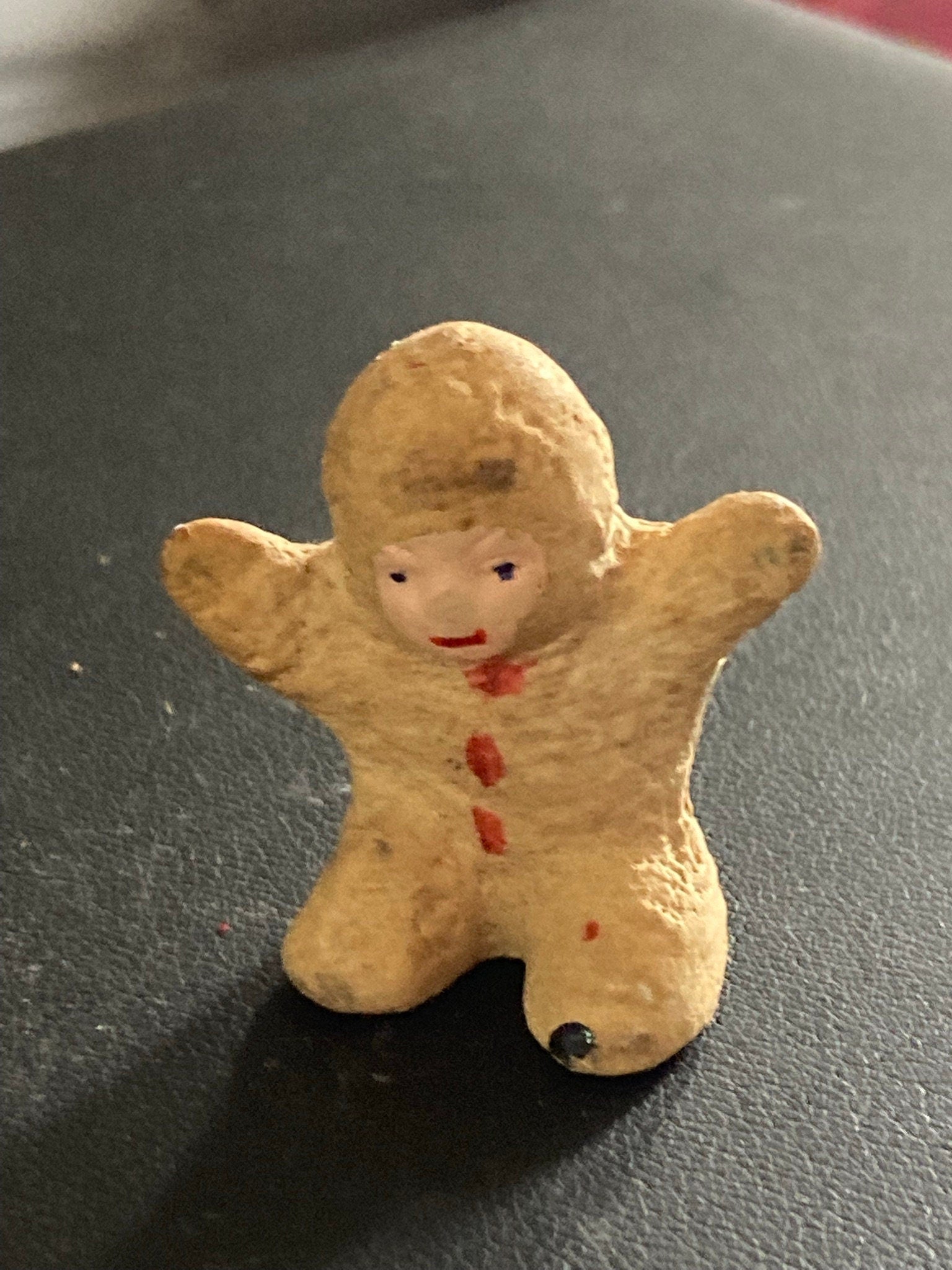 Antique PLASTER or bisque Snow Baby  Christmas Xmas Cake topper decoration