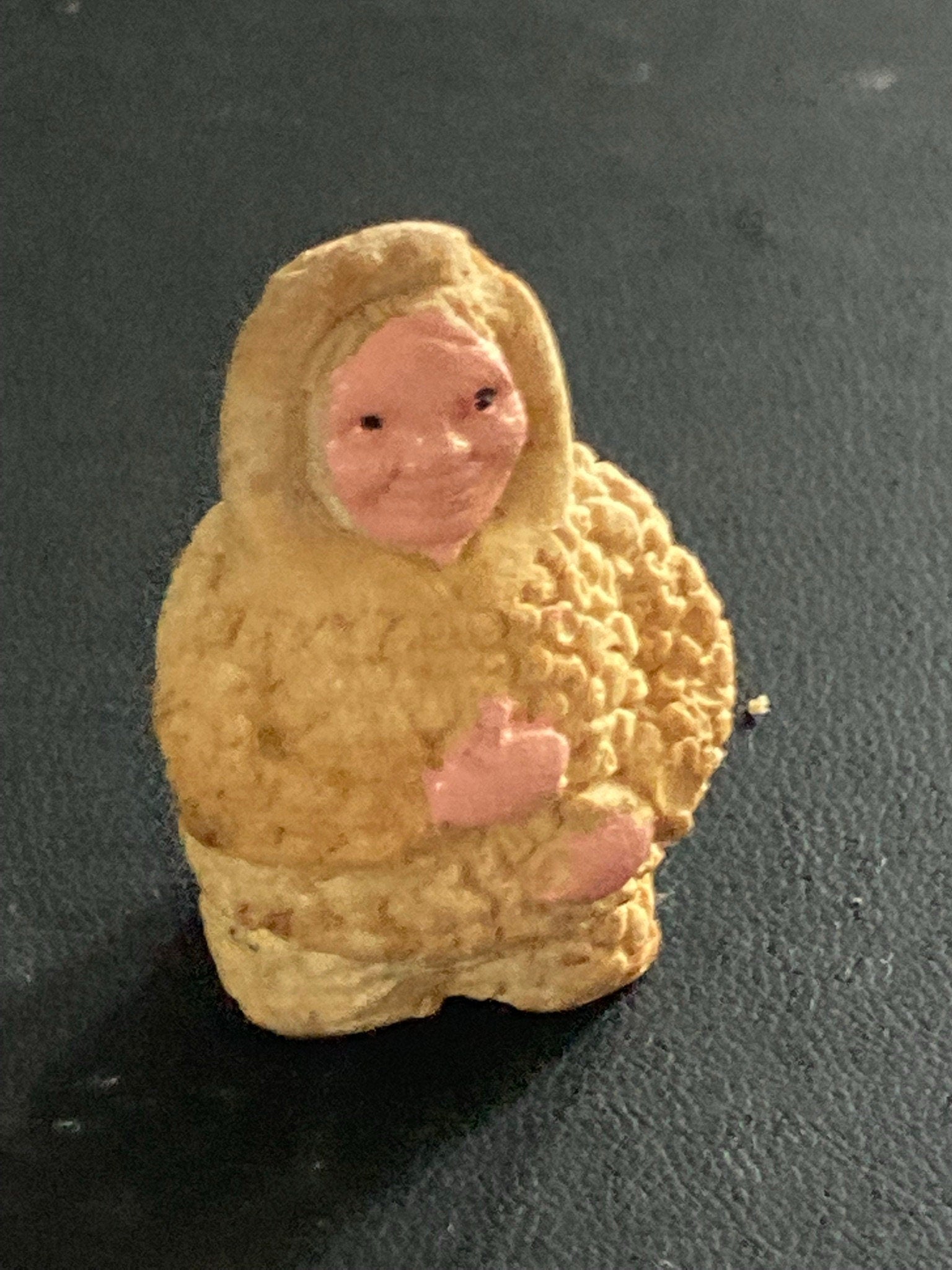 Antique PLASTER or bisque Snow Baby Christmas Xmas Cake topper decoration