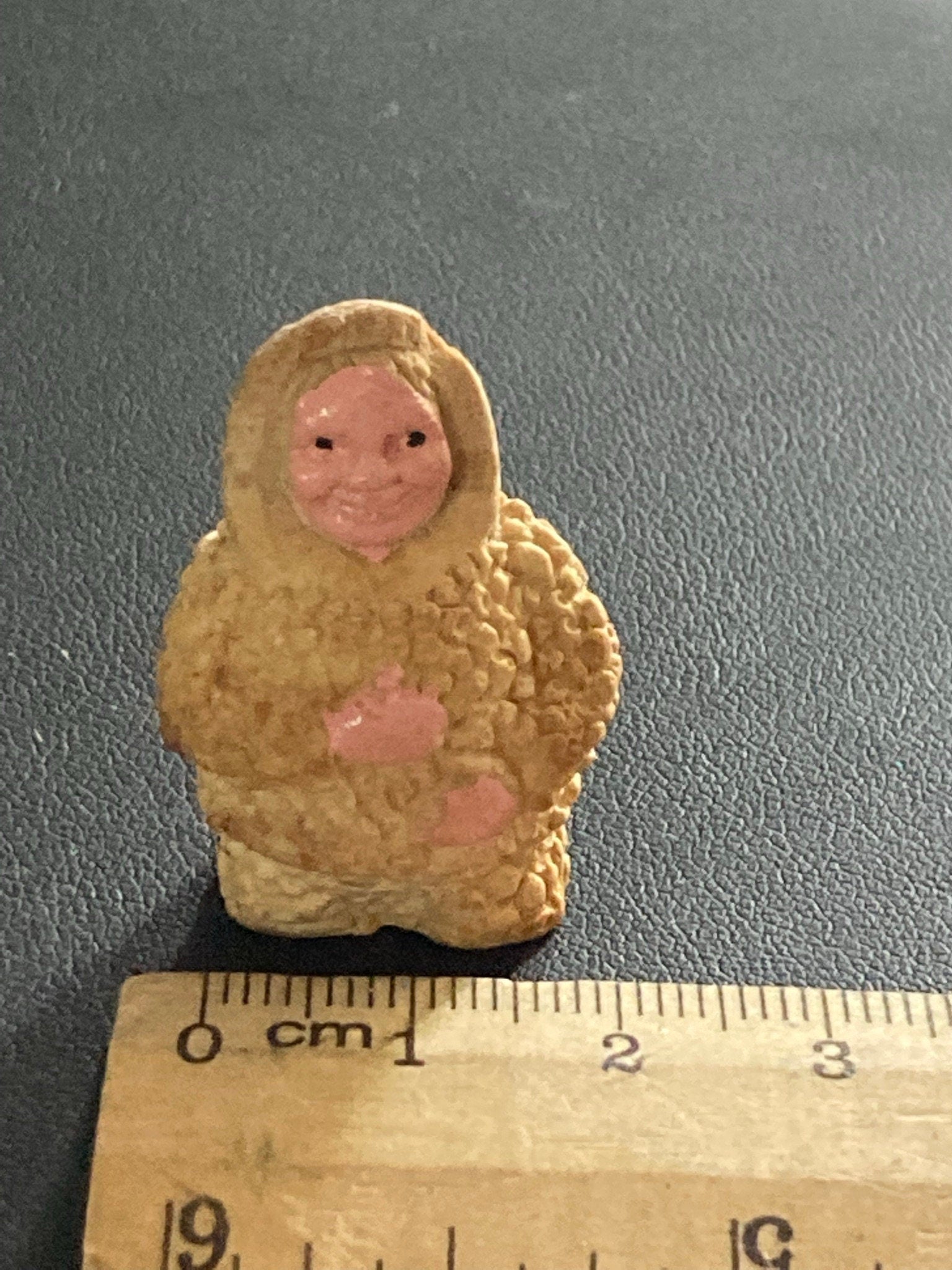 Antique PLASTER or bisque Snow Baby Christmas Xmas Cake topper decoration