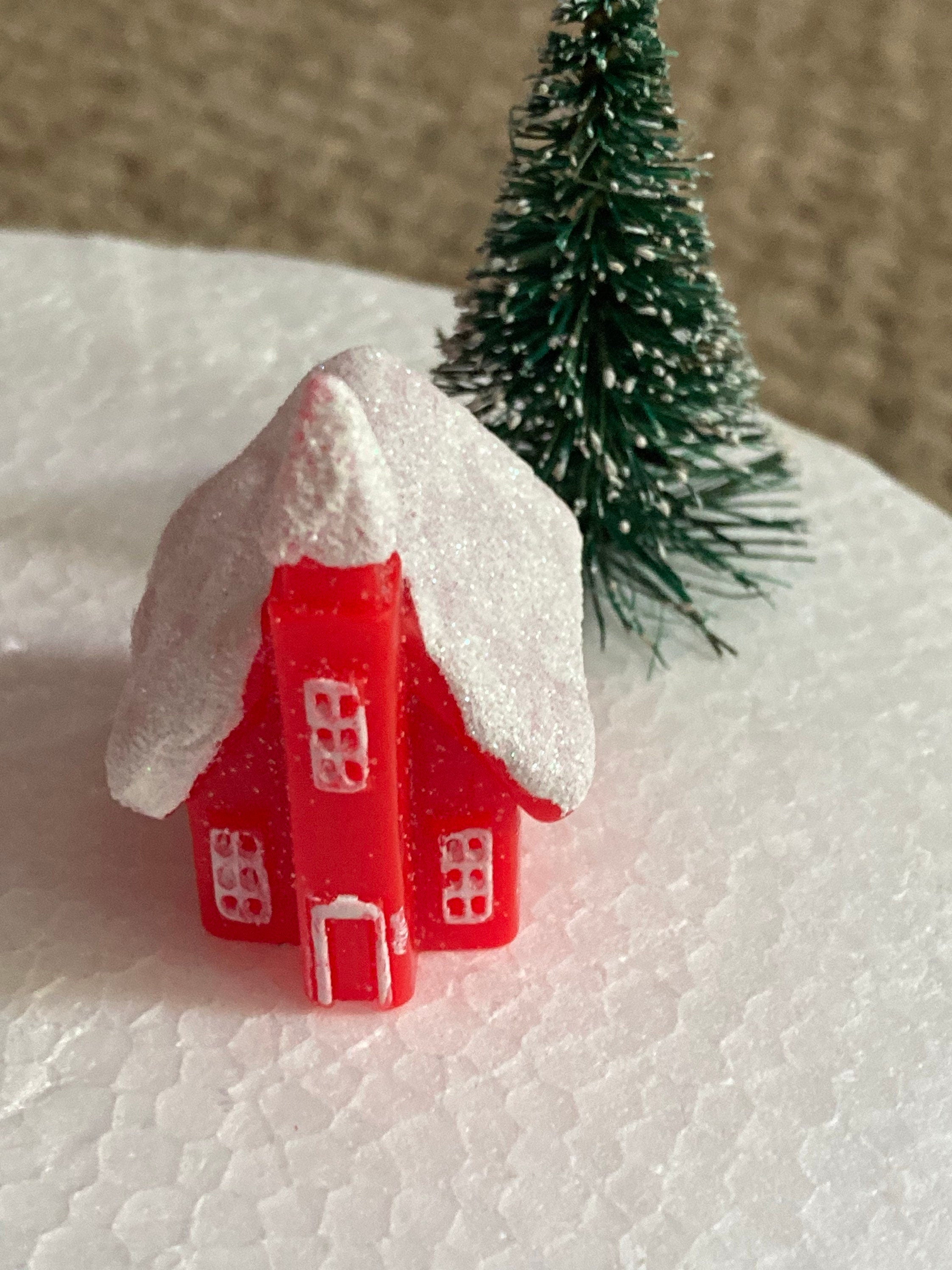 new 1 x miniature plastic church Christmas cake topper