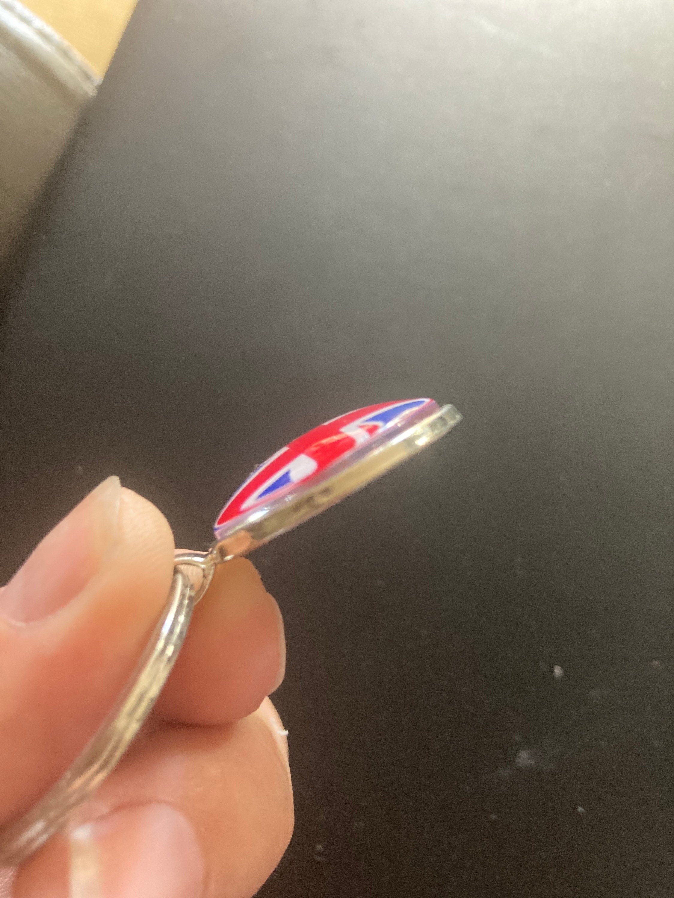Union Jack keyring souvenir silver keyring with 25mm glass cabochon