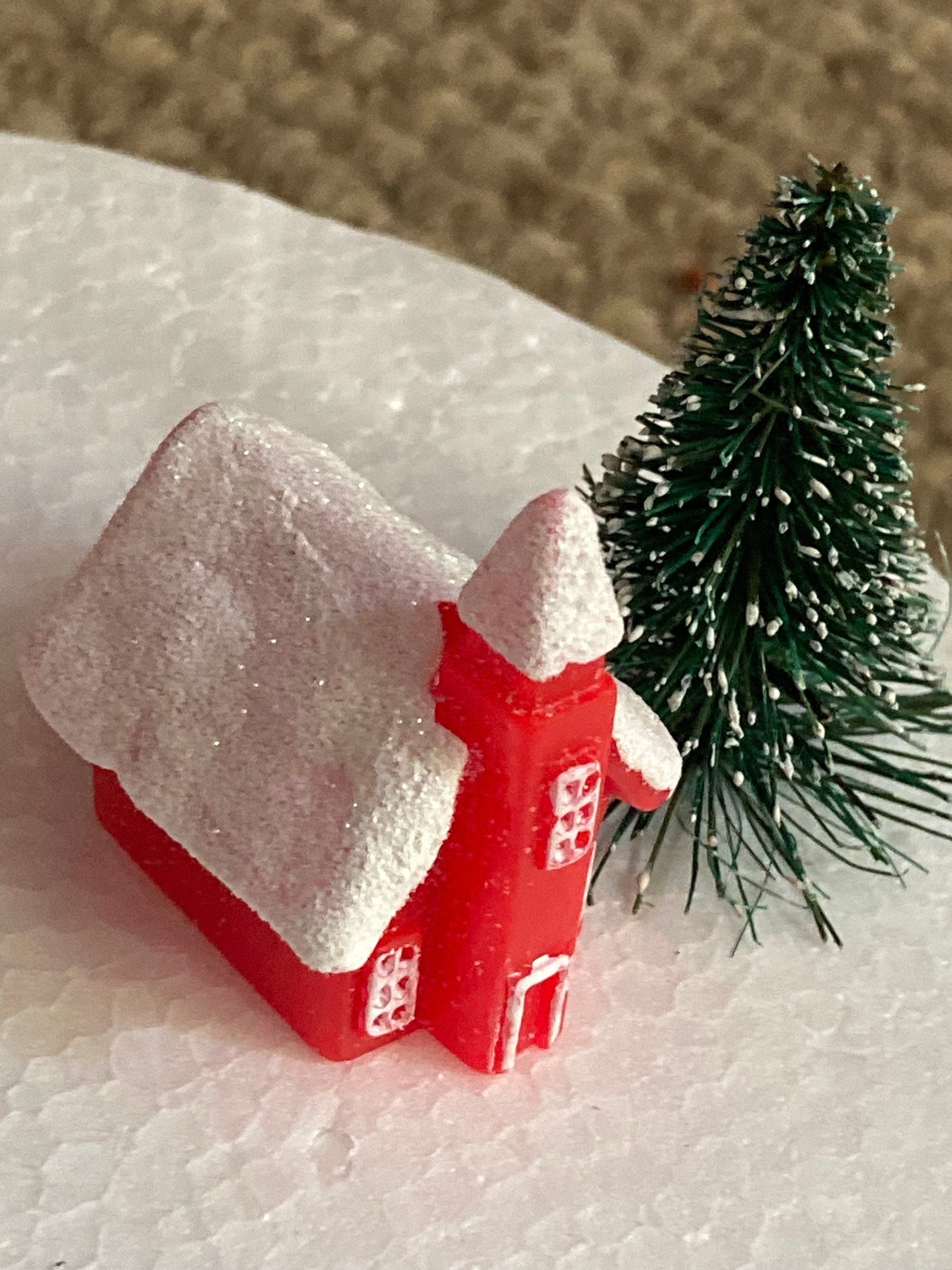 new 1 x miniature plastic church Christmas cake topper
