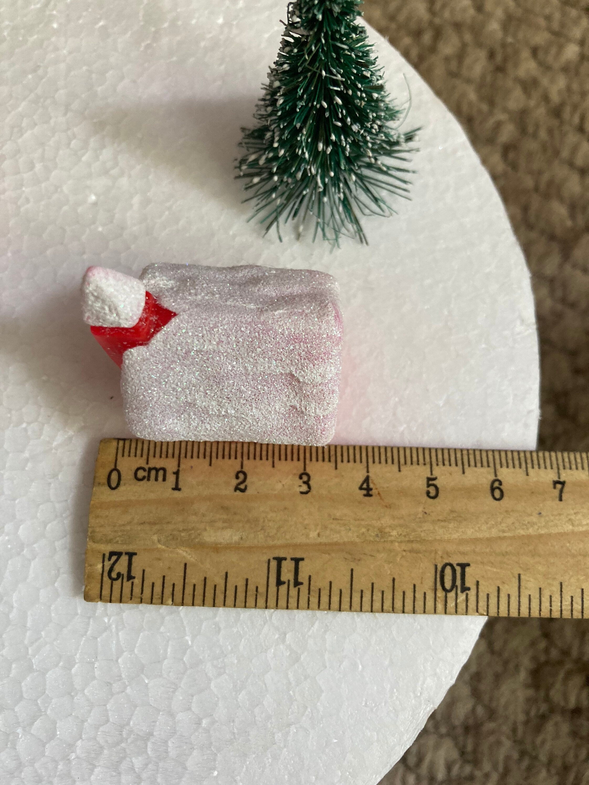 new 1 x miniature plastic church Christmas cake topper
