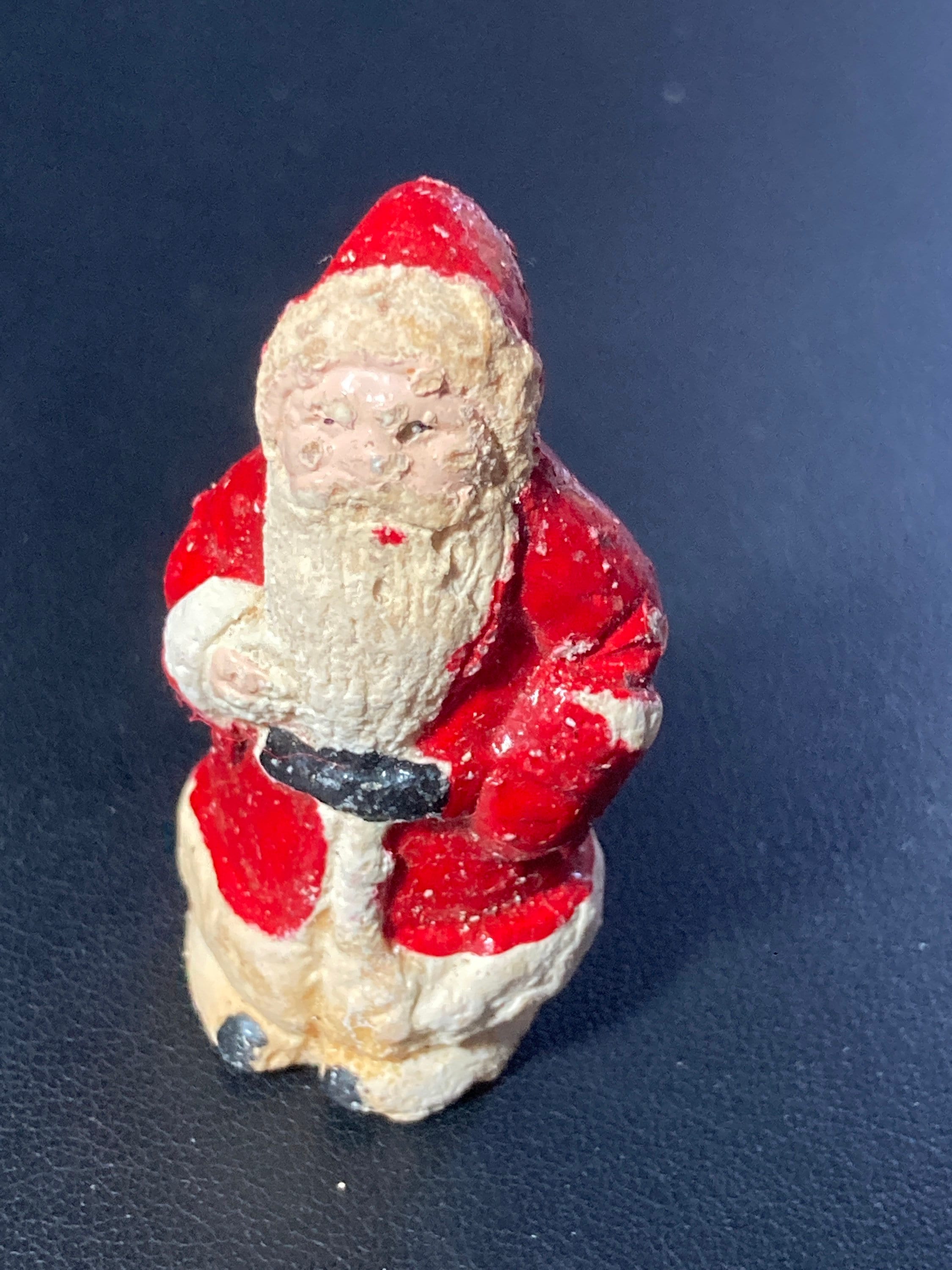 Antique bisque PLASTER or ceramic Santa Claus Father Christmas Xmas Cake topper decoration