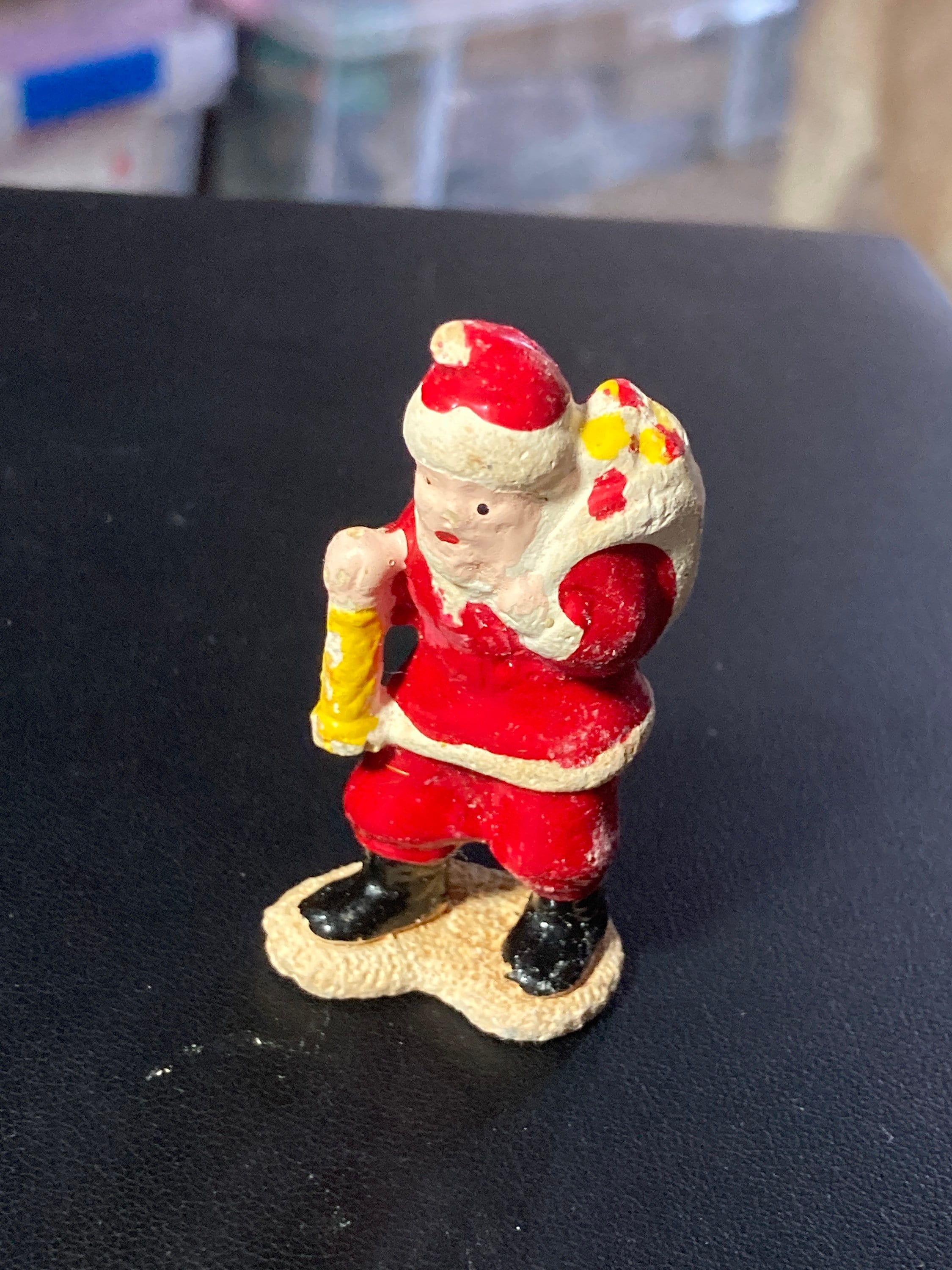 Antique bisque PLASTER or ceramic Santa Claus Father Christmas Xmas Cake topper decoration