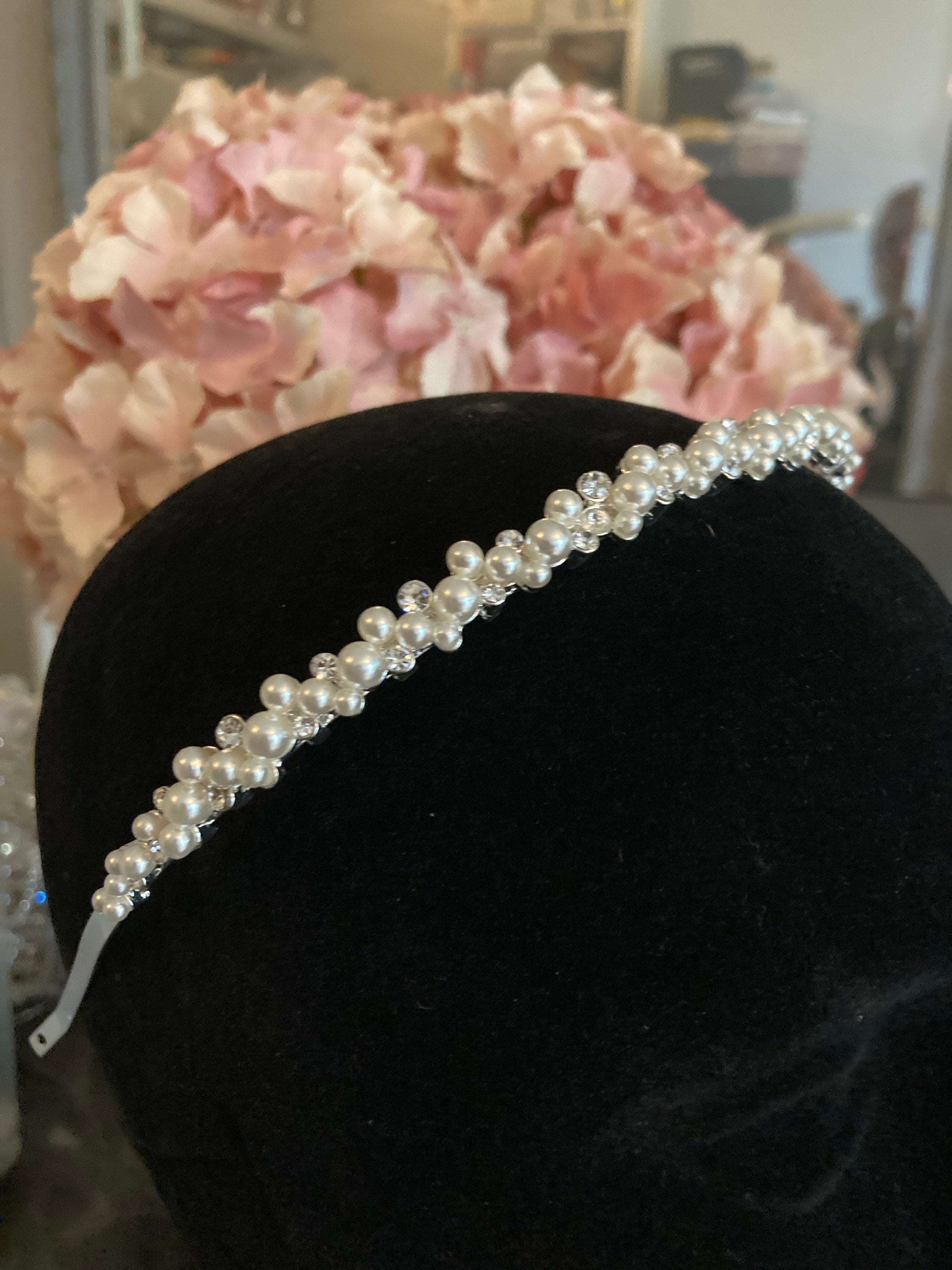 silver tone diamanté tiara clear crystal rhinestones wedding