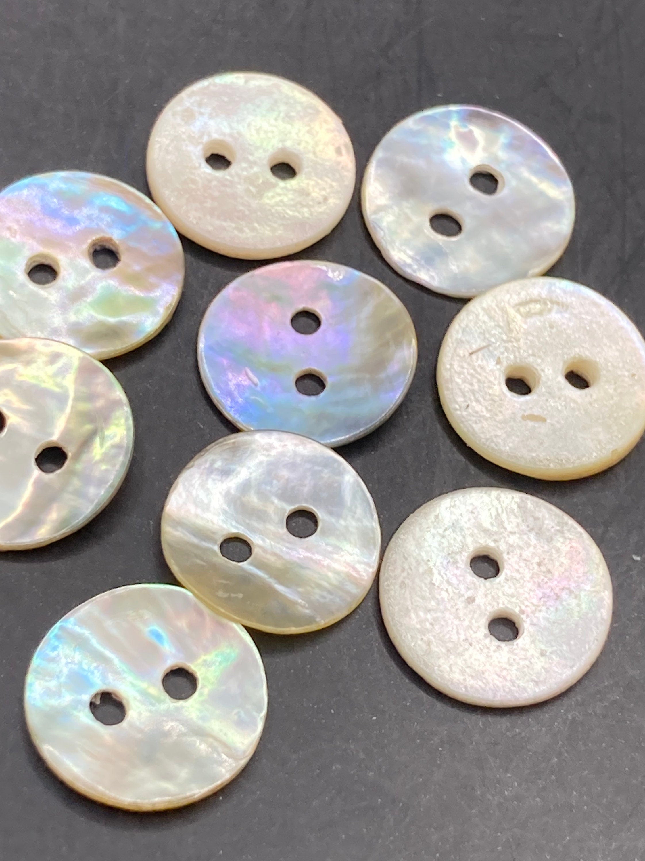10 x 12.5mm small round circle natural MOP Mother of Pearl Buttons Sewing Haberdashery craft