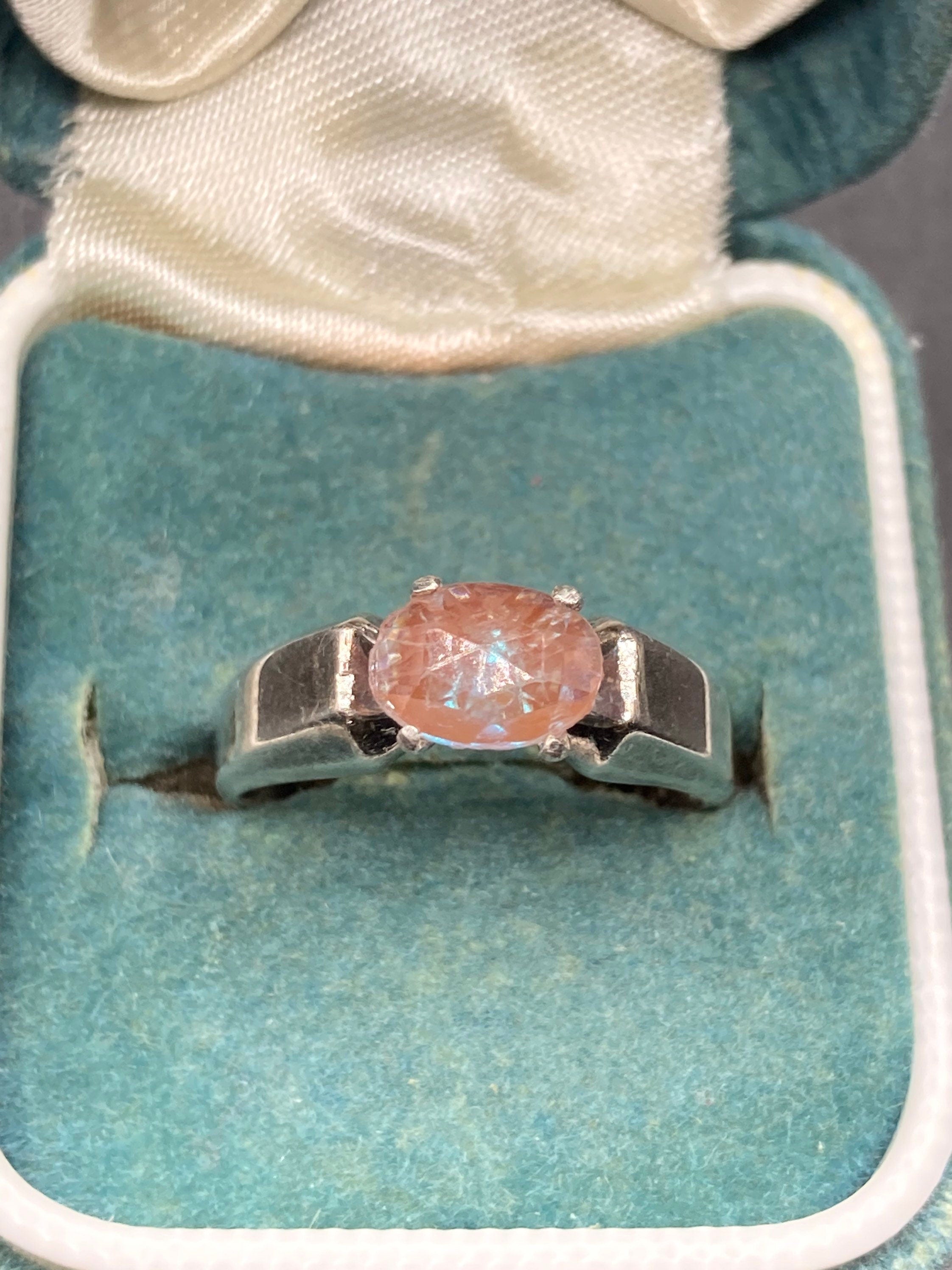 7mm gemstone saphiret ring gemstone 925 sterling silver Uk Size M N