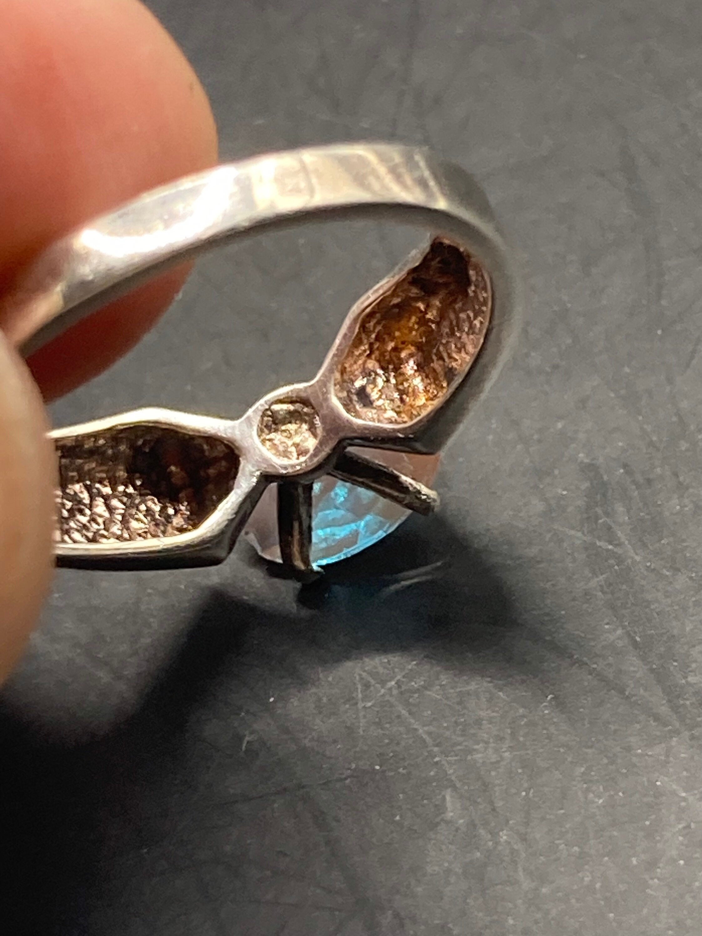 7mm gemstone saphiret ring gemstone 925 sterling silver Uk Size M N