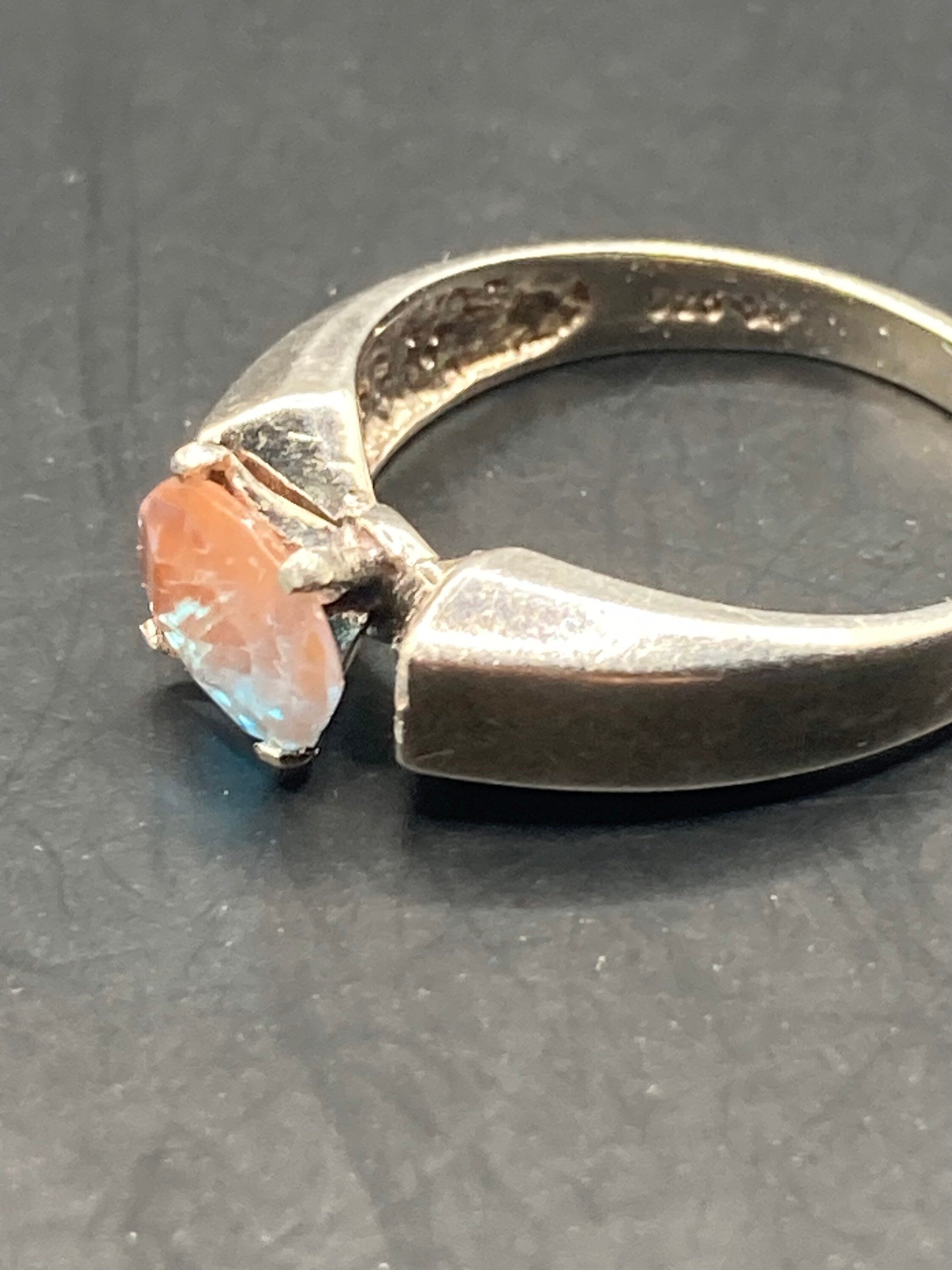 7mm gemstone saphiret ring gemstone 925 sterling silver Uk Size M N