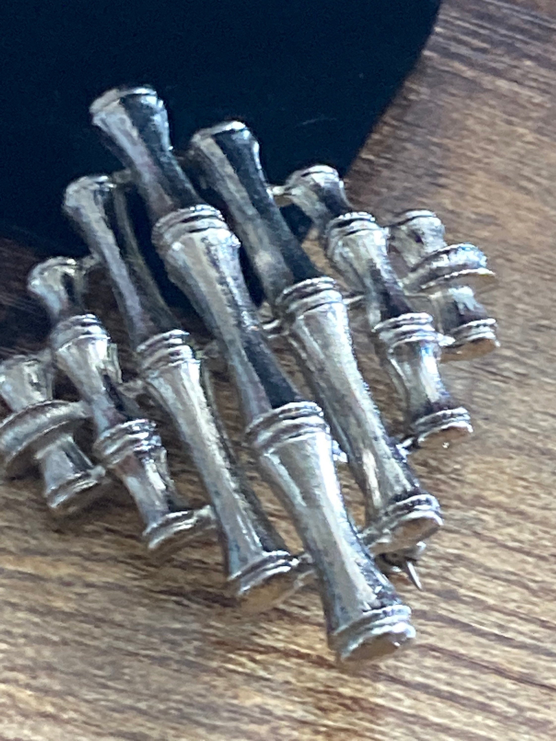 HOLLYWOOD signed bamboo brooch silver tone