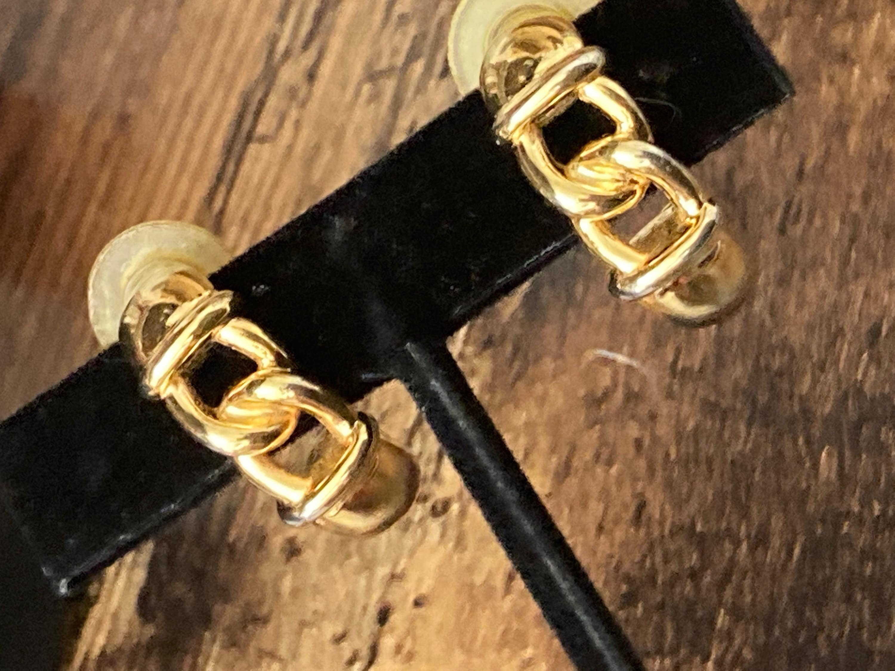 Signed GIVENCHY designer half hoop gold tone earrings pierced