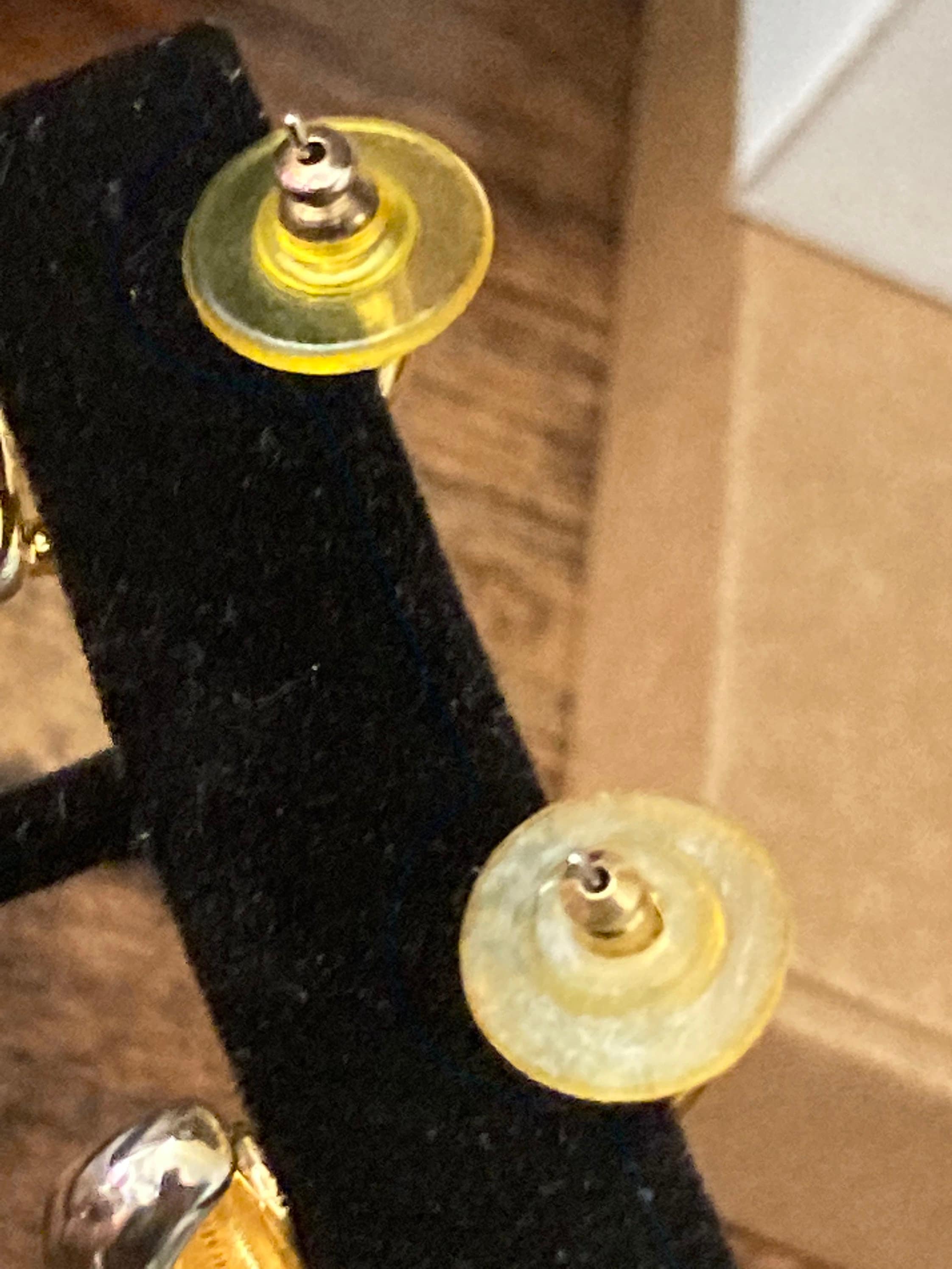 Signed GIVENCHY designer half hoop gold tone earrings pierced