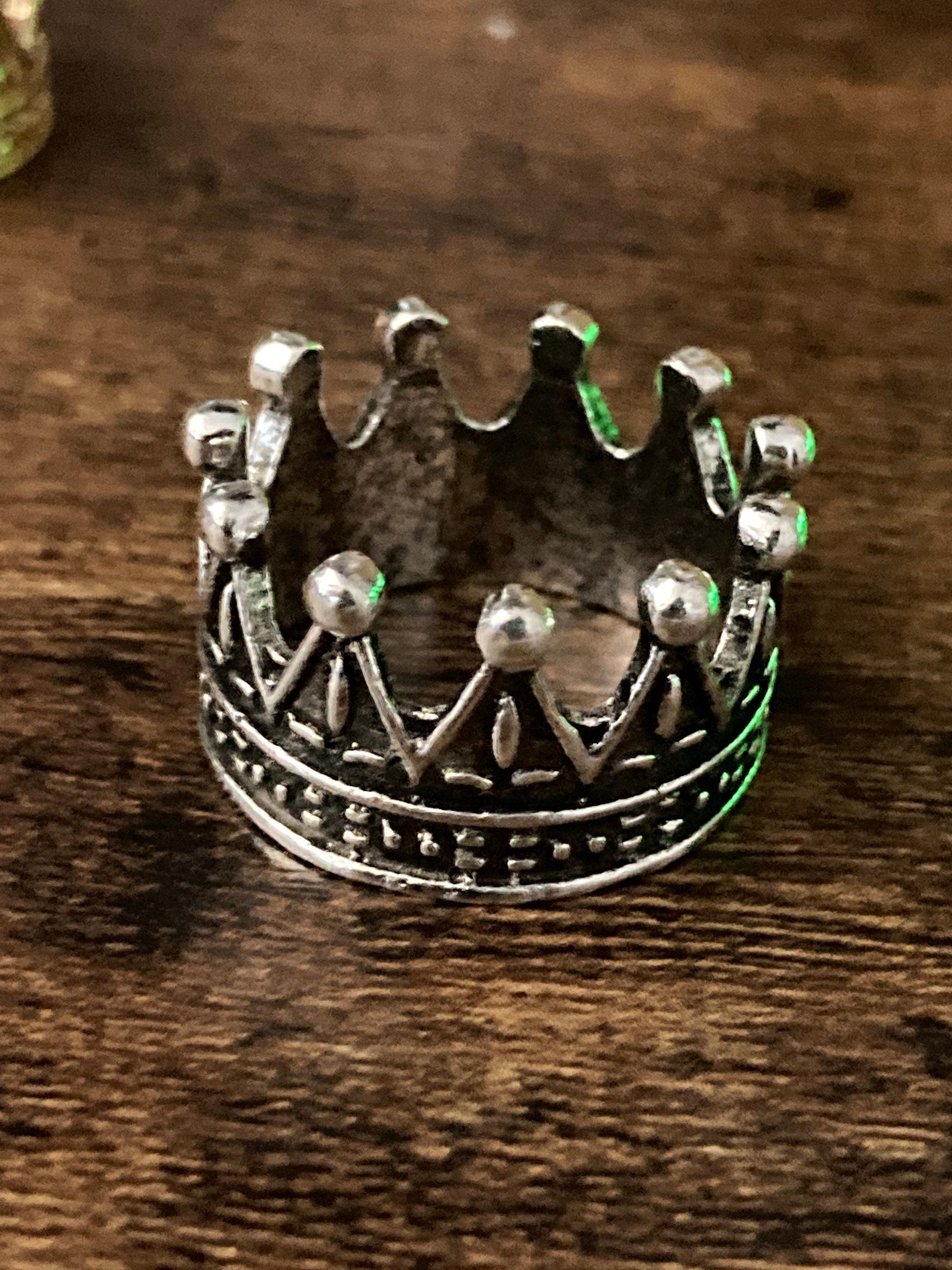 Silver miniature royal crown cake topper decoration craft 22mm x 12mm